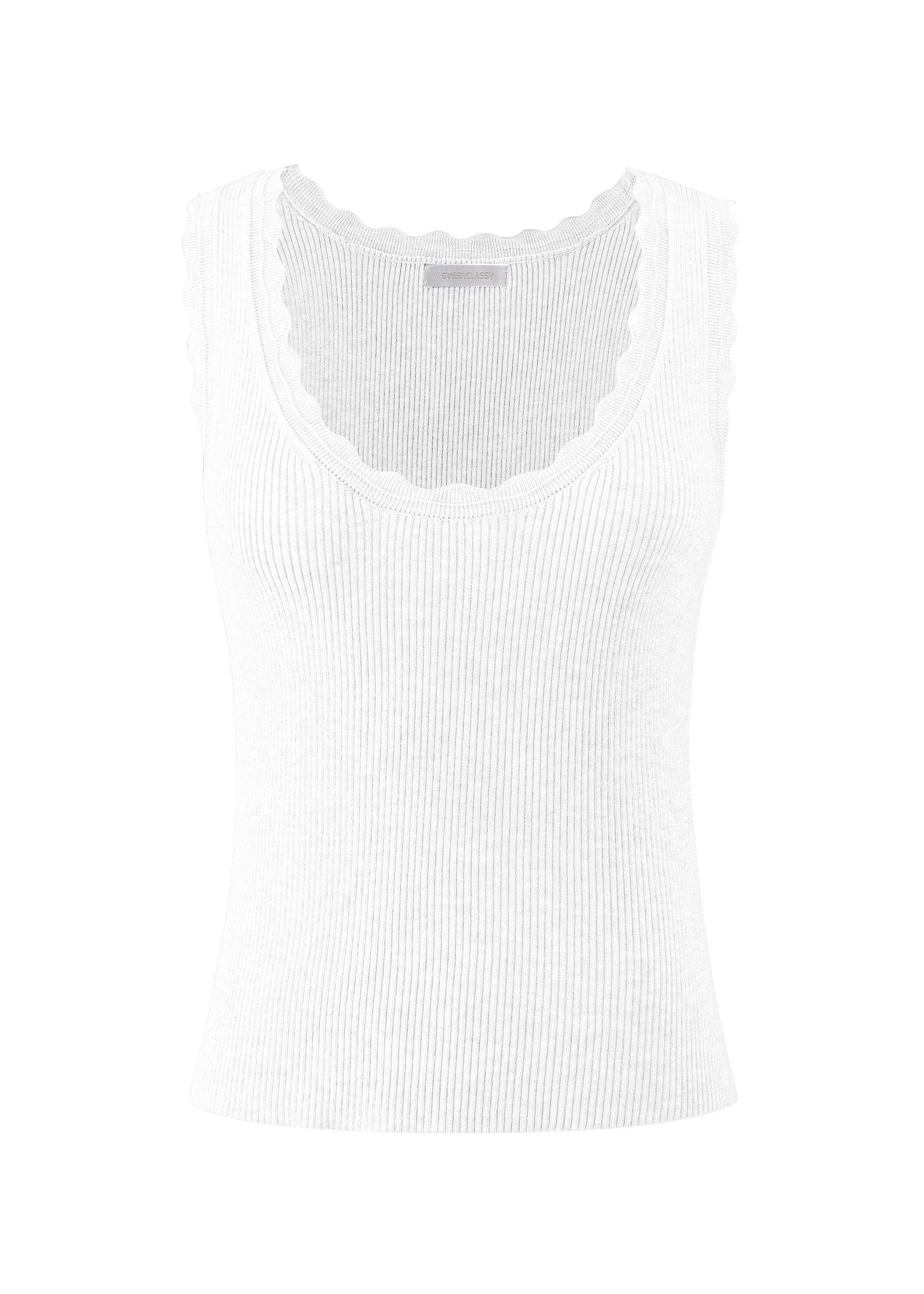 SASSYCLASSY T-Shirt Figurbetontes Strick-Top Damen mit Bogenkante Top in Ri günstig online kaufen