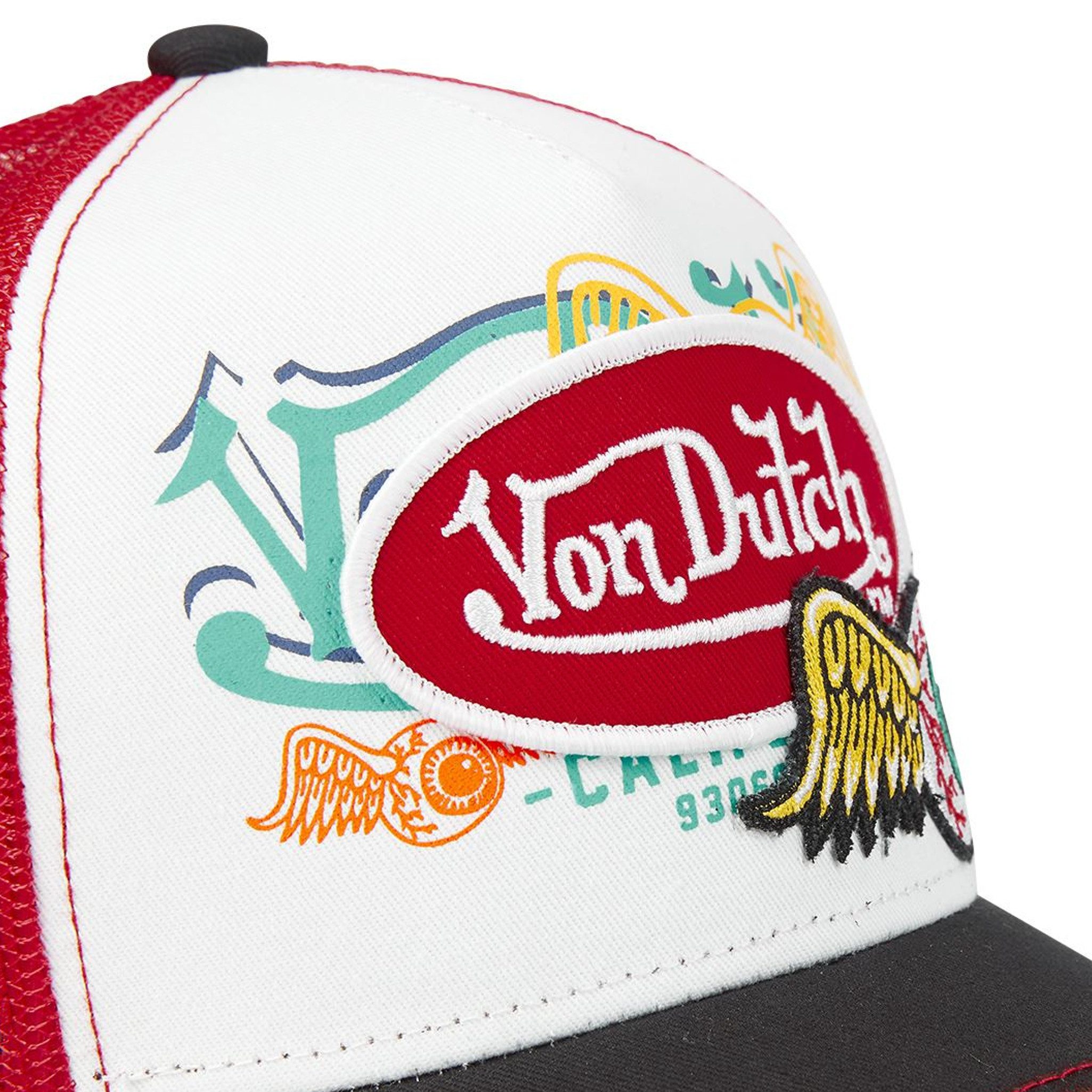 Von Dutch Trucker Cap Von Dutch Originals Trucker Cap - LOGO PATCH EYE Red (Basecap, Basecap, Meshcap, Trucker Kappe)