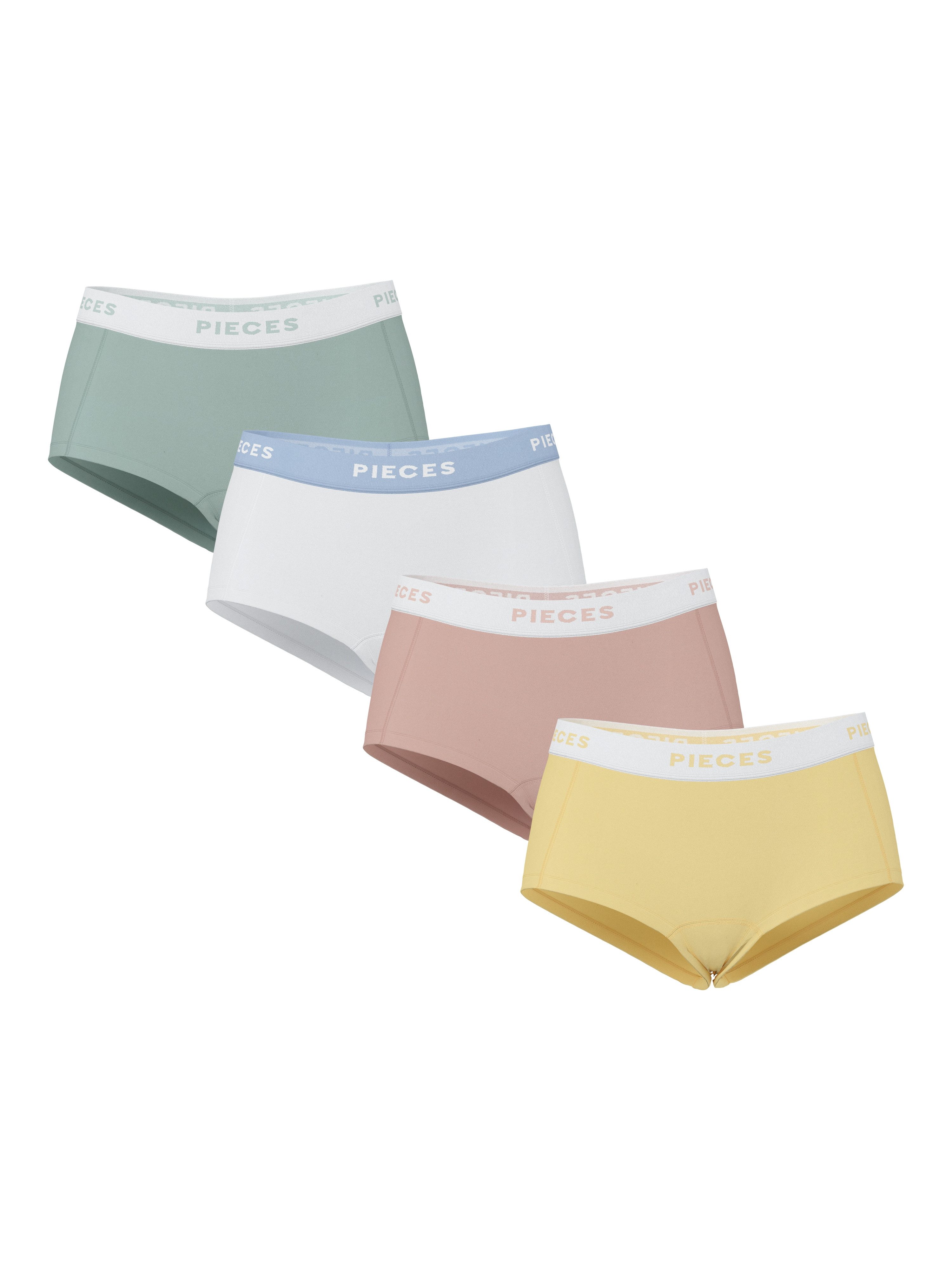 pieces Hipster PCLOGO LADY 4 PACK SOLID NOOS BC (Packung, 4-St., 4er-Pack) Baumwollmischung