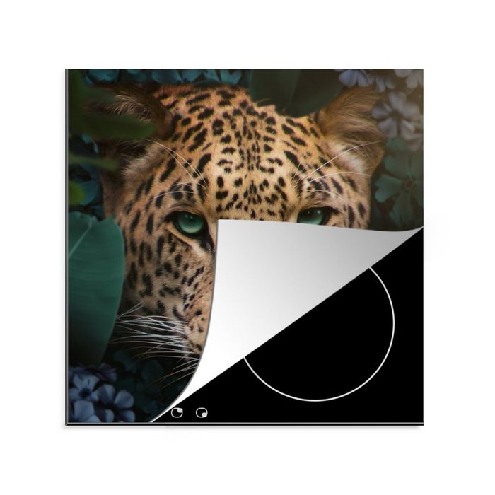 MuchoWow Herdblende-/Abdeckplatte Dschungel - Panther - Wilde Tiere Vinyl (1 tlg) Ceranfeldabdeckung Arbeitsplatte für küche