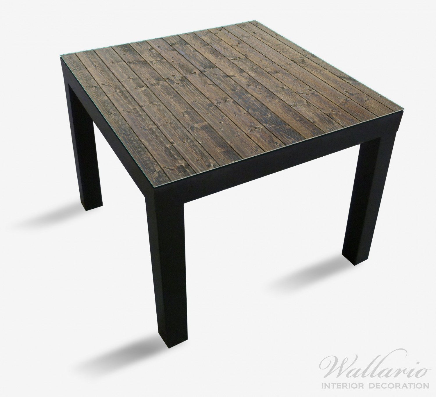 - braun Ikea Holzpaneelen (1 Tisch für grau Maserung Lack geeignet St), mit Tischplatte Wallario Holzmuster in