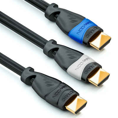 deleyCON deleyCON HDMI Kabel SET - 3x 2m - UHD 4K HDR 3D 1080p 2160p ARC - 3 HDMI-Kabel