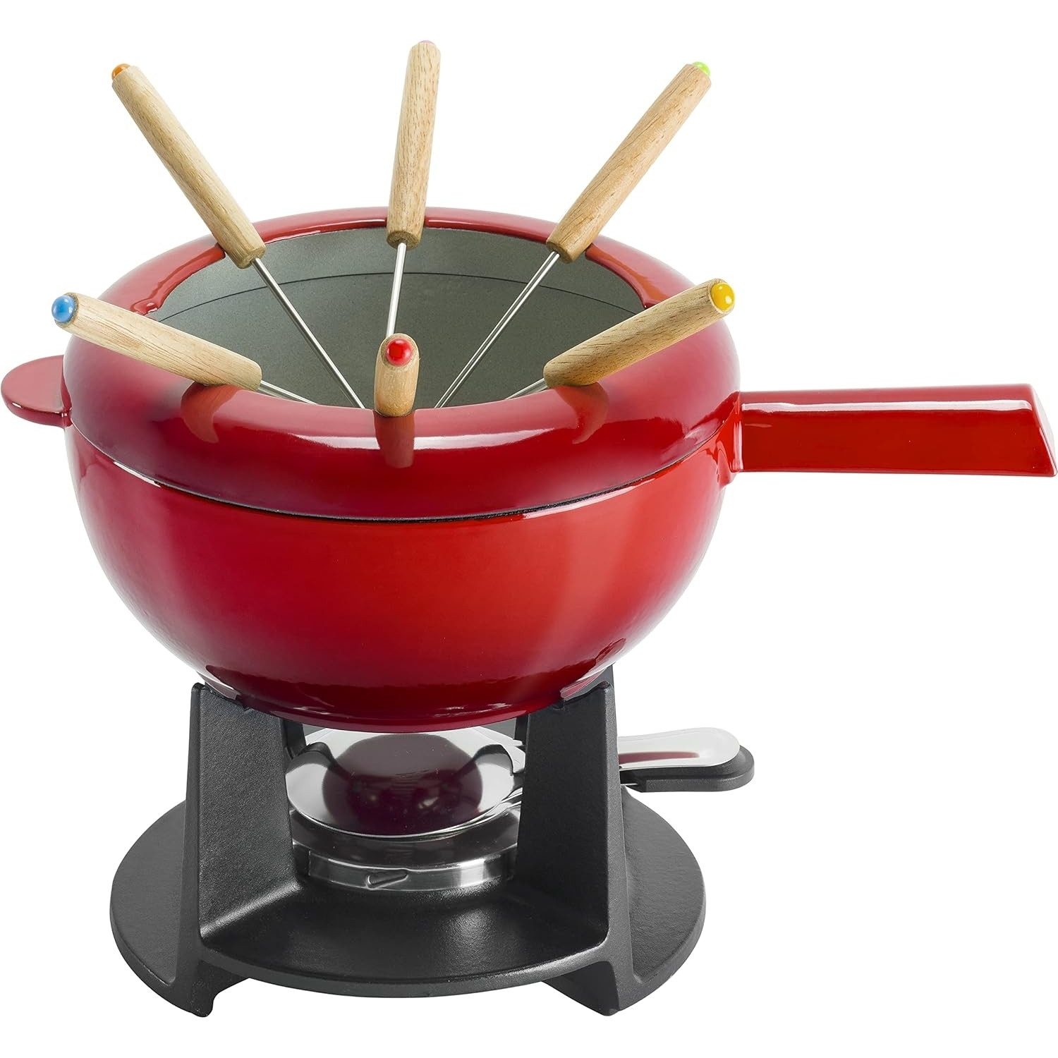 Zwilling Раклетници und Fondue-Set Раклетници Fondue-Set 20 cm, rund, Kirsch-Rot, Gusseisen