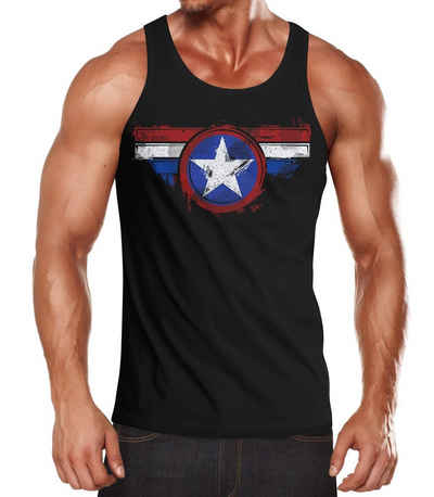 Neverless Tanktop Herren Tank-Top Amerika Flagge Stern Roger Captain Muskelshirt Muscle Shirt Neverless® mit Print