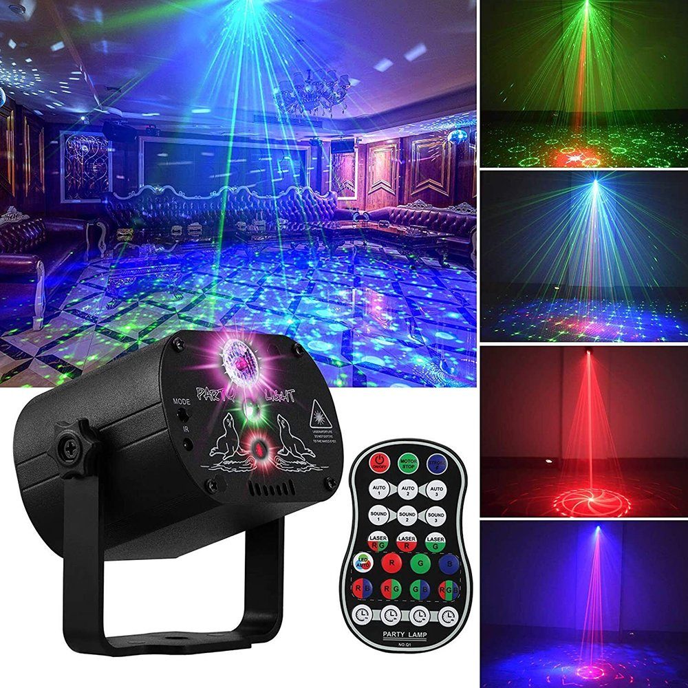 5x Mini USB RGB LED Bühnenlampe Fernbedienungen Discokugel Lichter Auto  Party DE