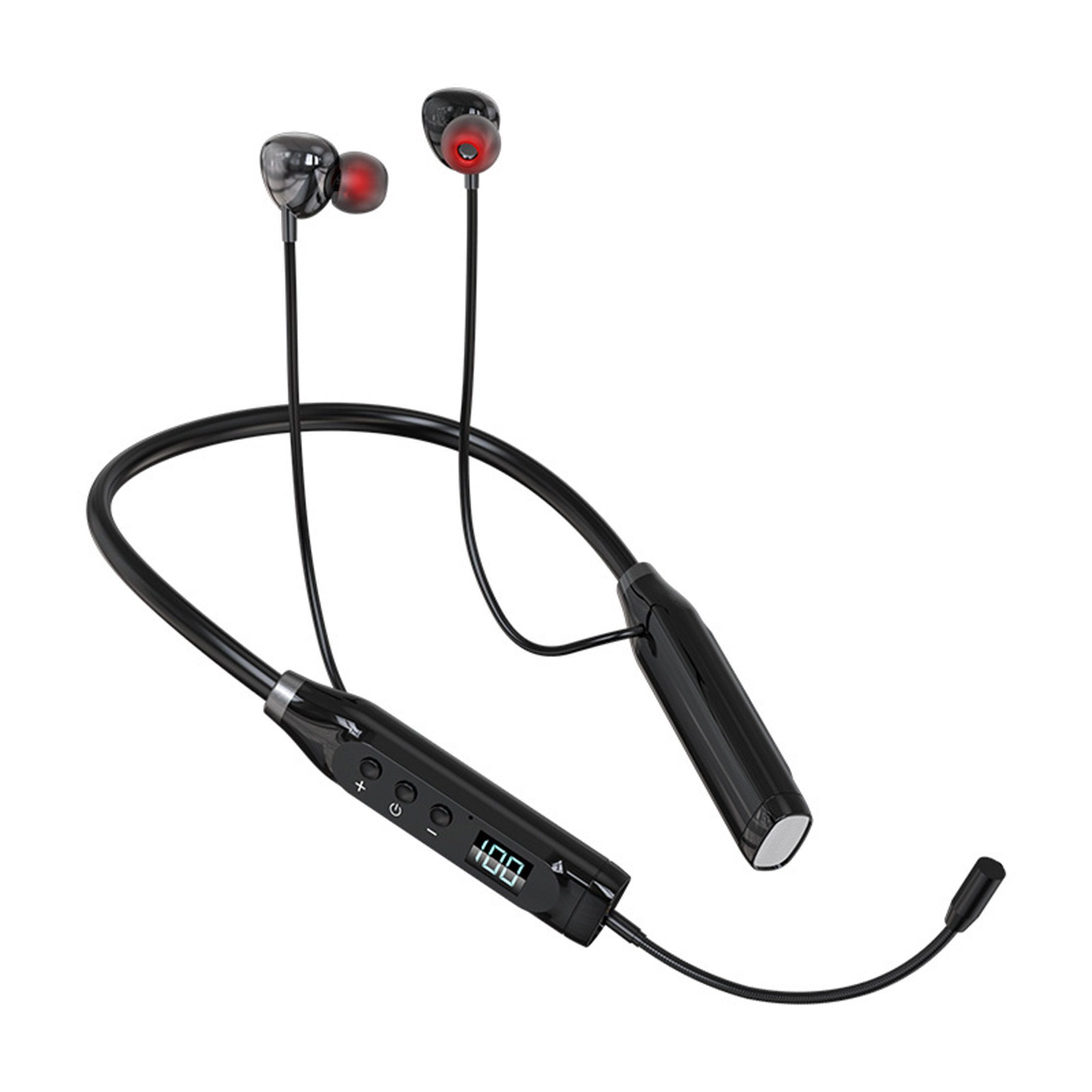 KINSI Bluetooth 5.3 Kopfhörer mit Nackenbügel & 9D Stereo Bass Bluetooth-Kopfhörer (Sport-Kopfhörer schweißresistenz für Laufen,Fitness)
