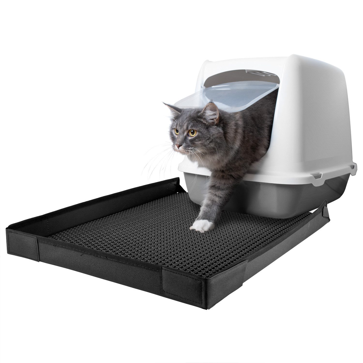 Katzentoilette Katzenklo Matte Katzenstreu Unterleger Katzenmatte (60x46cm) mit Rand