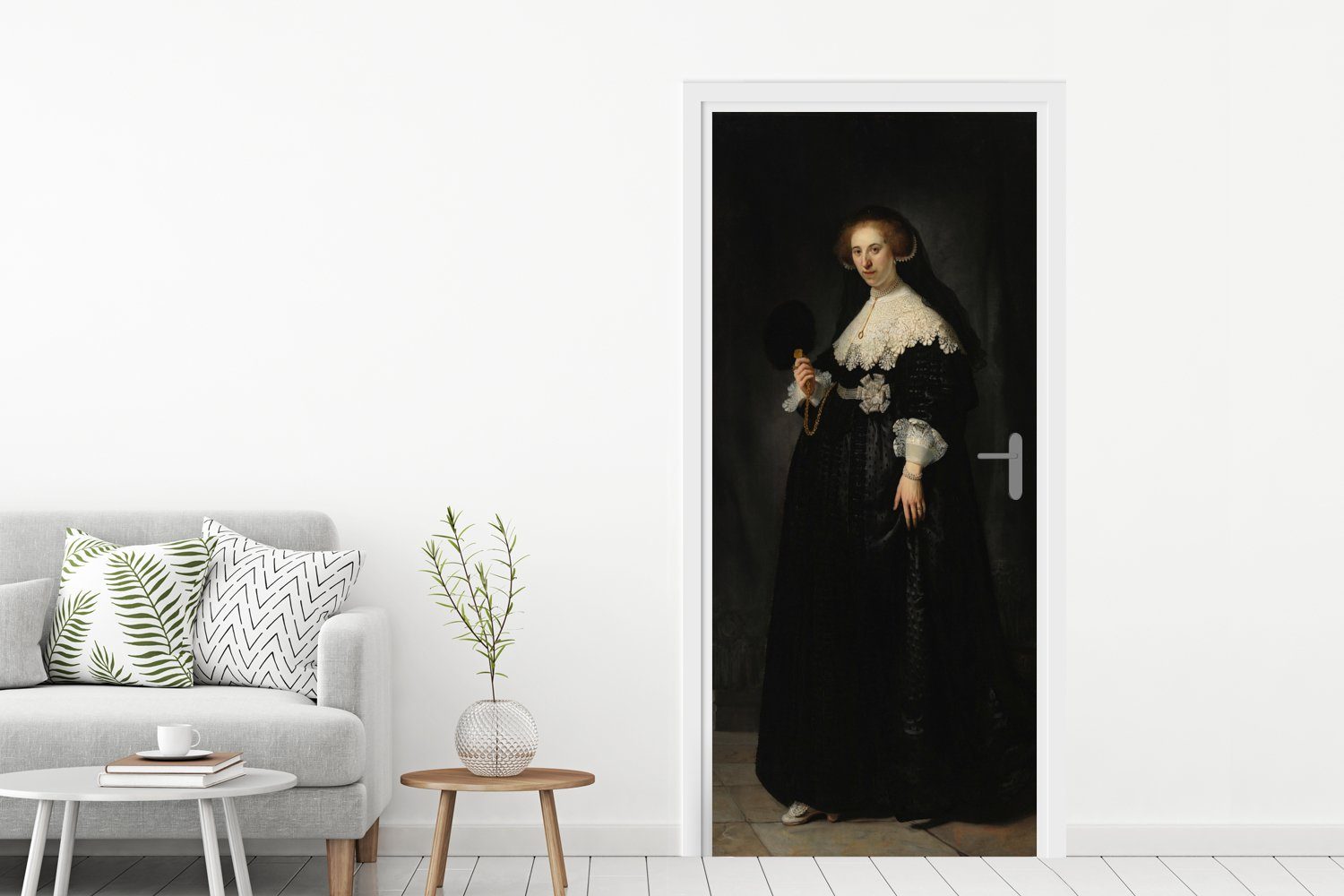 bedruckt, (1 für Matt, MuchoWow Tür, Türaufkleber, cm 75x205 - Oopjen Fototapete Rembrandt von Coppit Rijn, St), Türtapete Eheporträt van