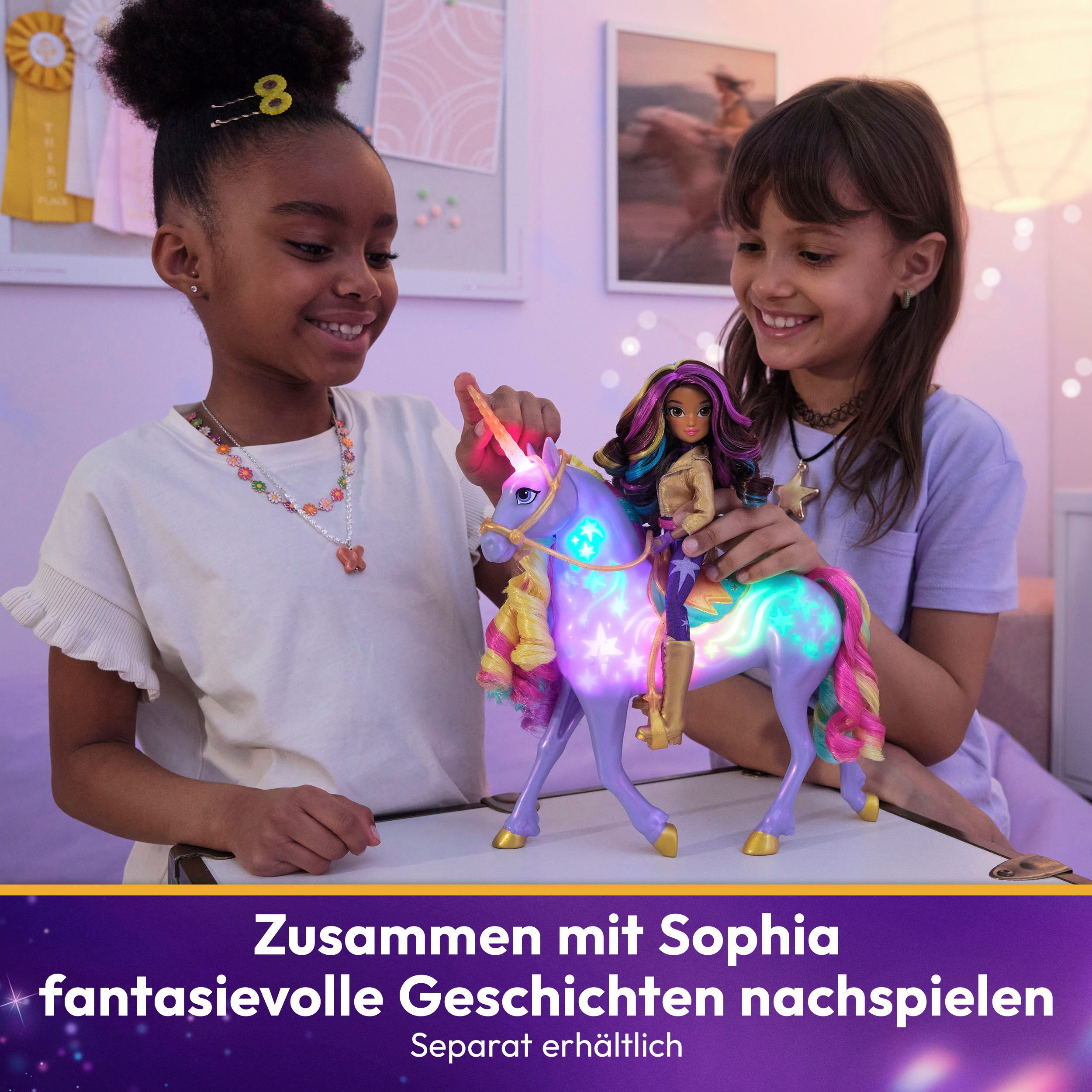 Spin Master Anziehpuppe Unicorn Academy - Interactive Rainbow Light-Up Wildstar, mit Leuchteffekt