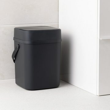 Navaris Mülleimer Mülleimer mit Tragegriff - quadratisch matt - 12 Liter