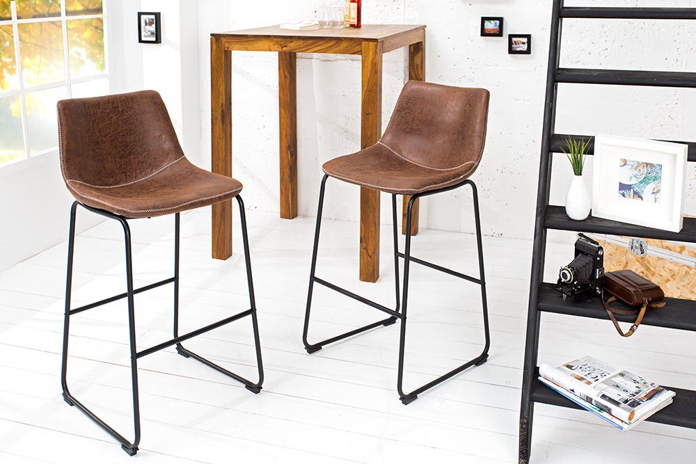 riess-ambiente Barhocker DJANGO vintage braun (Einzelartikel, 1 St), mit Fußablage