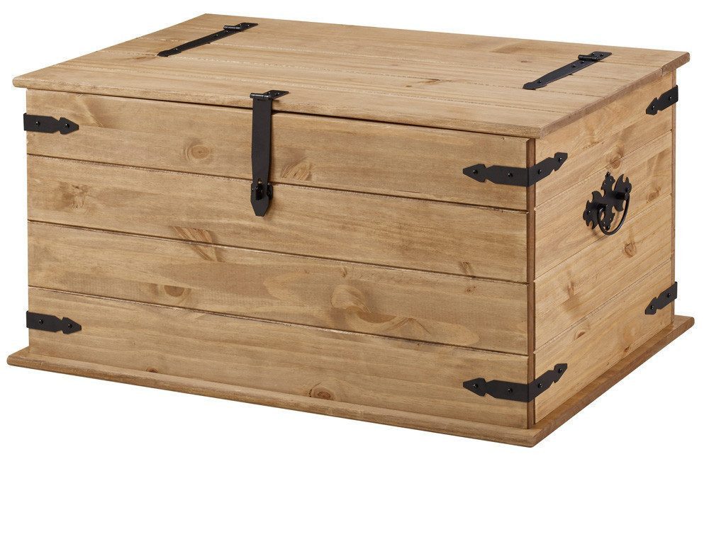 SAM® Truhentisch Torreon, Truhen-Couchtisch, massives Kiefernholz, viel Stauraum, Mexican Style