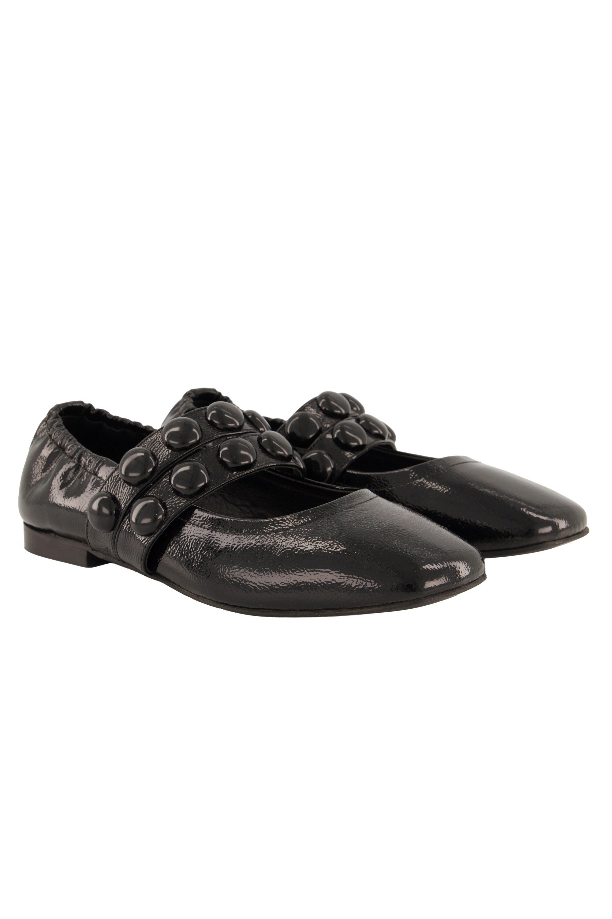Ulla Popken Leder-Ballerinas Schmuckkugeln Nappaleder Weite günstig online kaufen