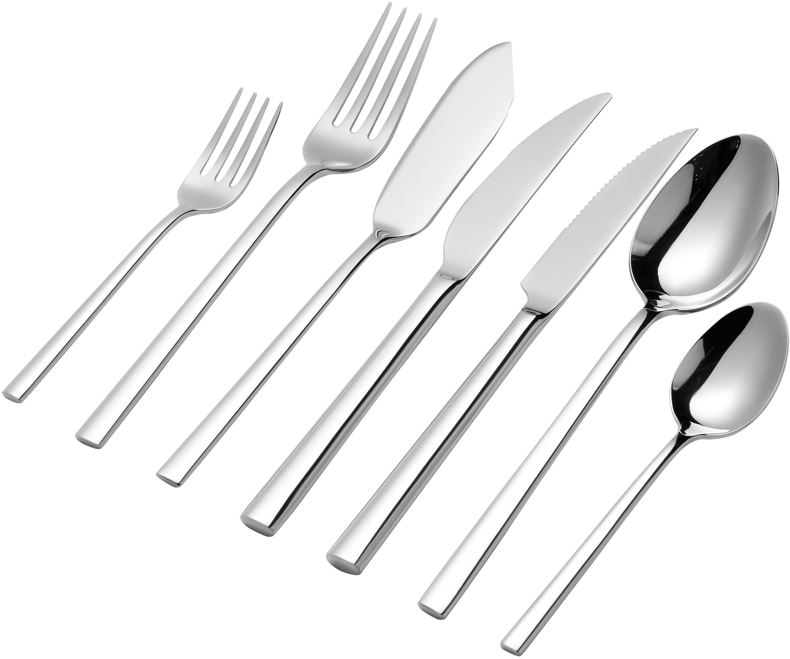 Hanseatic Besteck-Set SMART, wahlweise in glänzender oder matter Optik (84-tlg), 12 Personen, Edelstahl 18/10, leichtes und minimalistisches Design