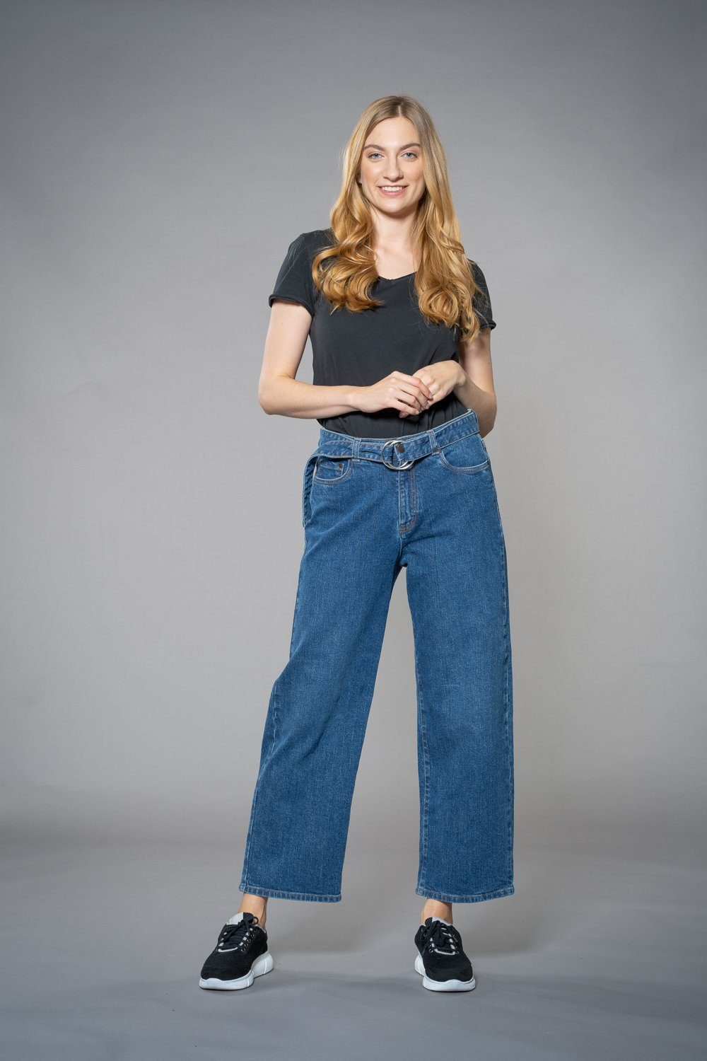 Feuervogl Ankle-Jeans fv-Flo:ra, Wide Leg, Hemp Denim High Waist