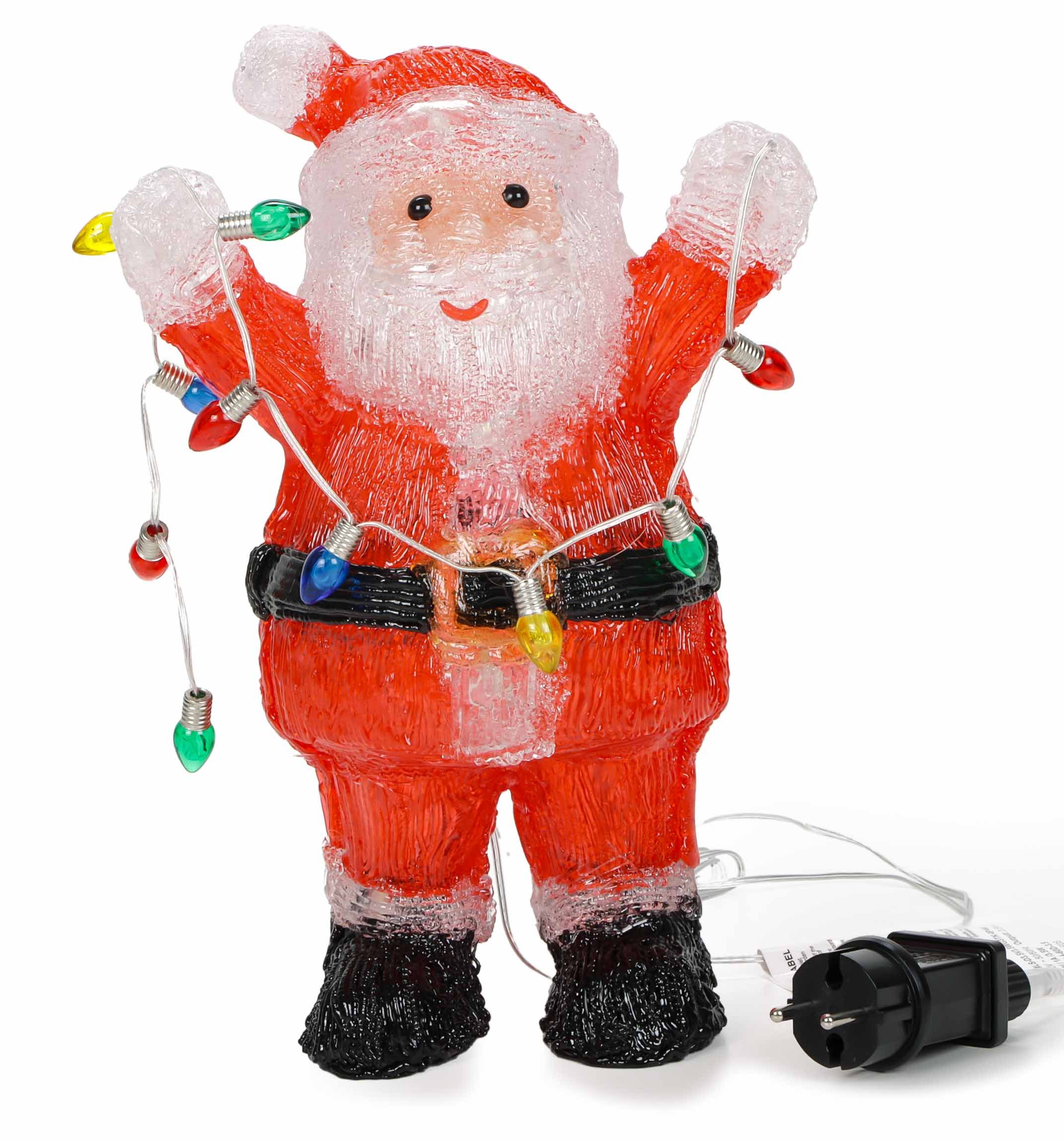 Luca Lighting Weihnachtsfigur LED Acryl Weihnachtsmann Figur (1 St., Deko Figur), LED Weihnachtsmannfigur