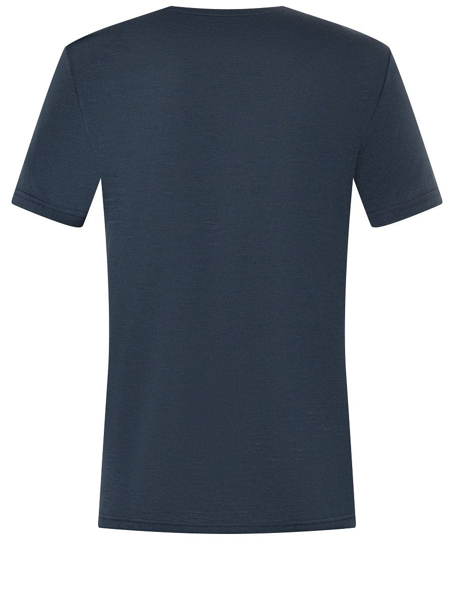 SUPER.NATURAL Print-Shirt Merino M Merino-Materialmix Grey/Gold SANTA PATRONA bequemer T-Shirt Blueberry/Vapor TEE