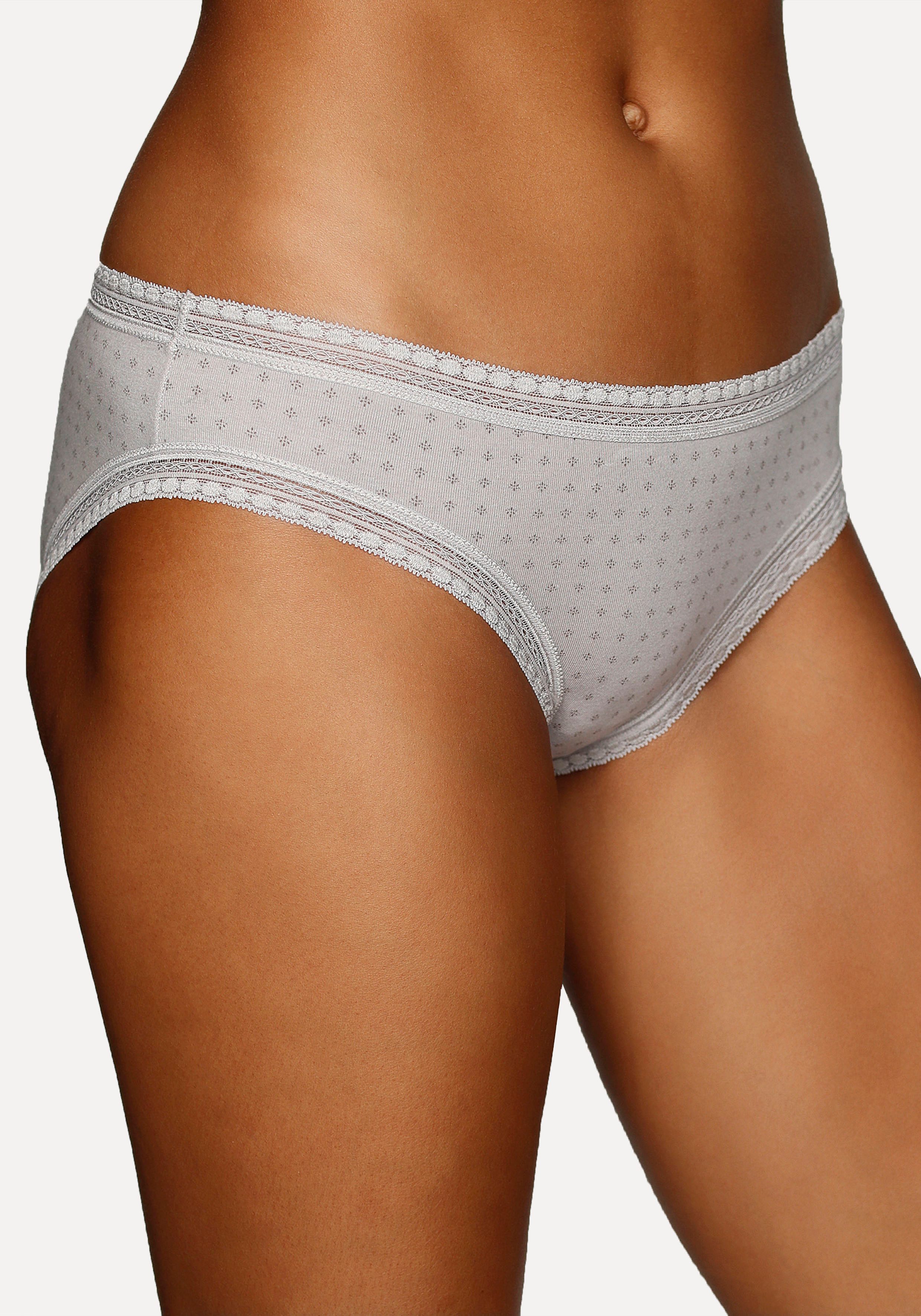 LASCANA Bikinislip, (3er-Pack), aus elastischer Baumwolle mit weicher Spitz günstig online kaufen