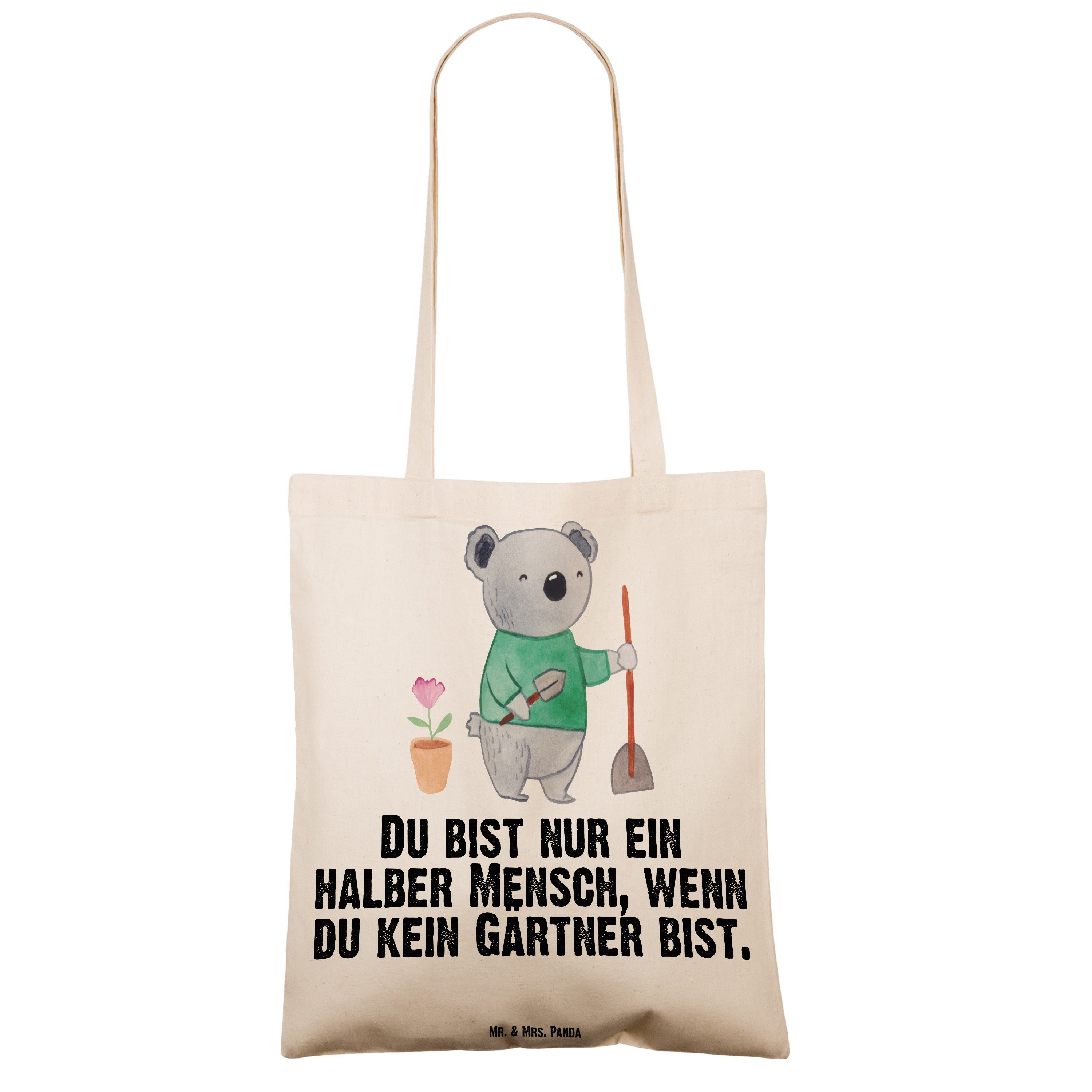 & - Landsc (1-tlg) Tragetasche Gärtner Mr. Beutel, Panda mit Garten- und Geschenk, - Mrs. Herz Transparent