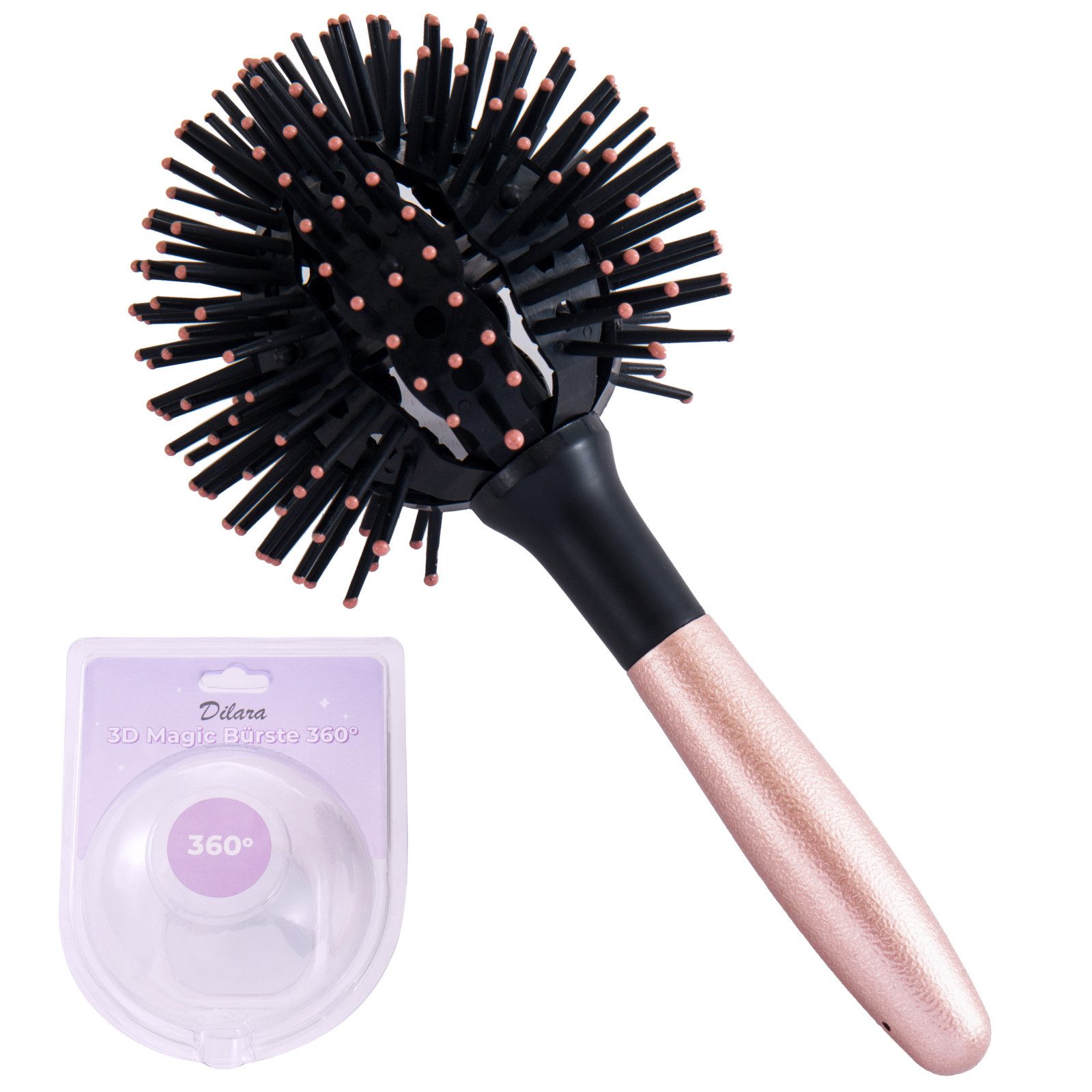 Rundbürste 3D Haarbürste klein für Haare I Rundbürste ideal zum Stylen mit Föhn