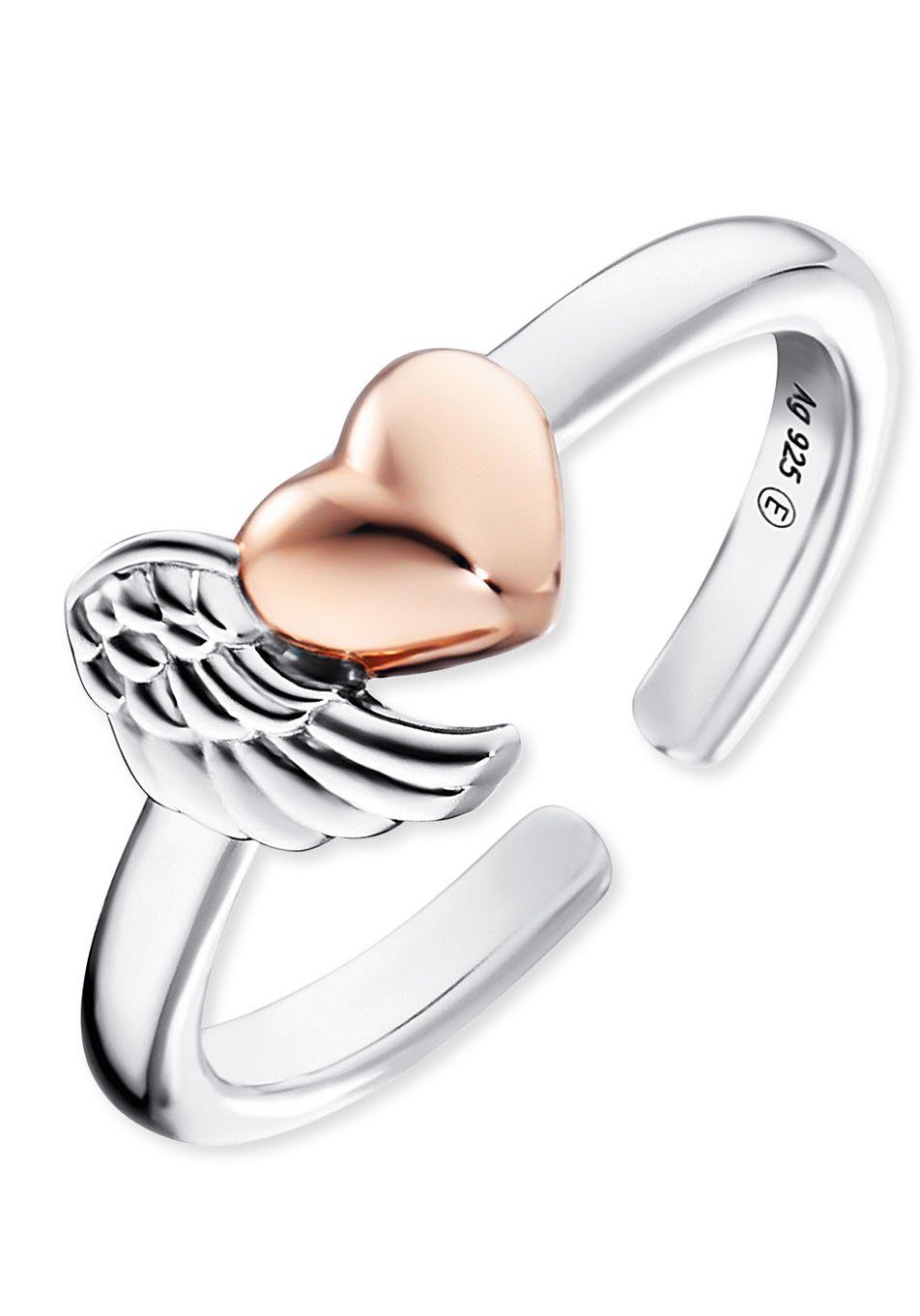 Engelsrufer Fingerring Flügel & Herz Bicolor, günstig online kaufen