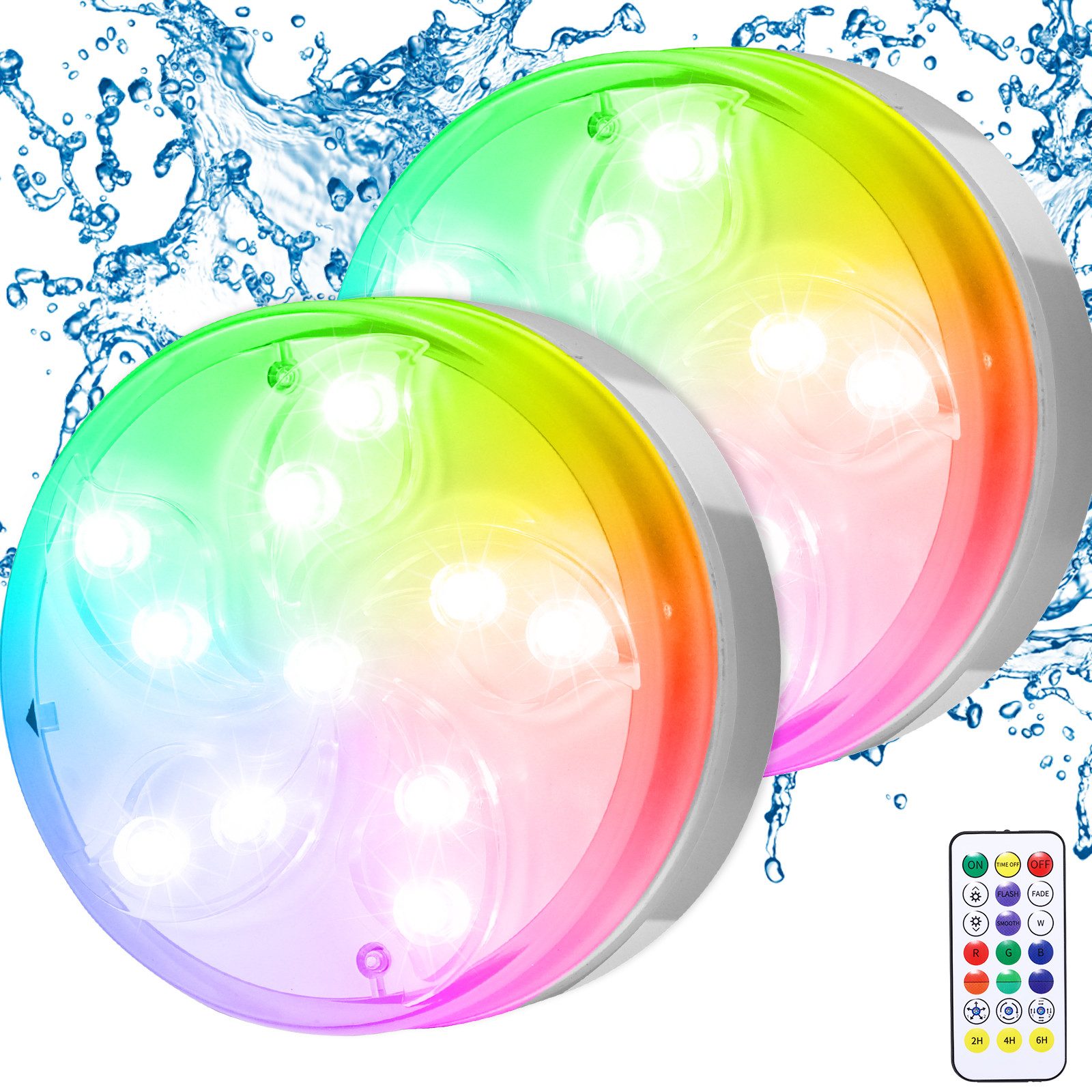 Pool-Lampe 11 LEDs,16 Farben RGB Unterwasserlicht mit Fernbedienung