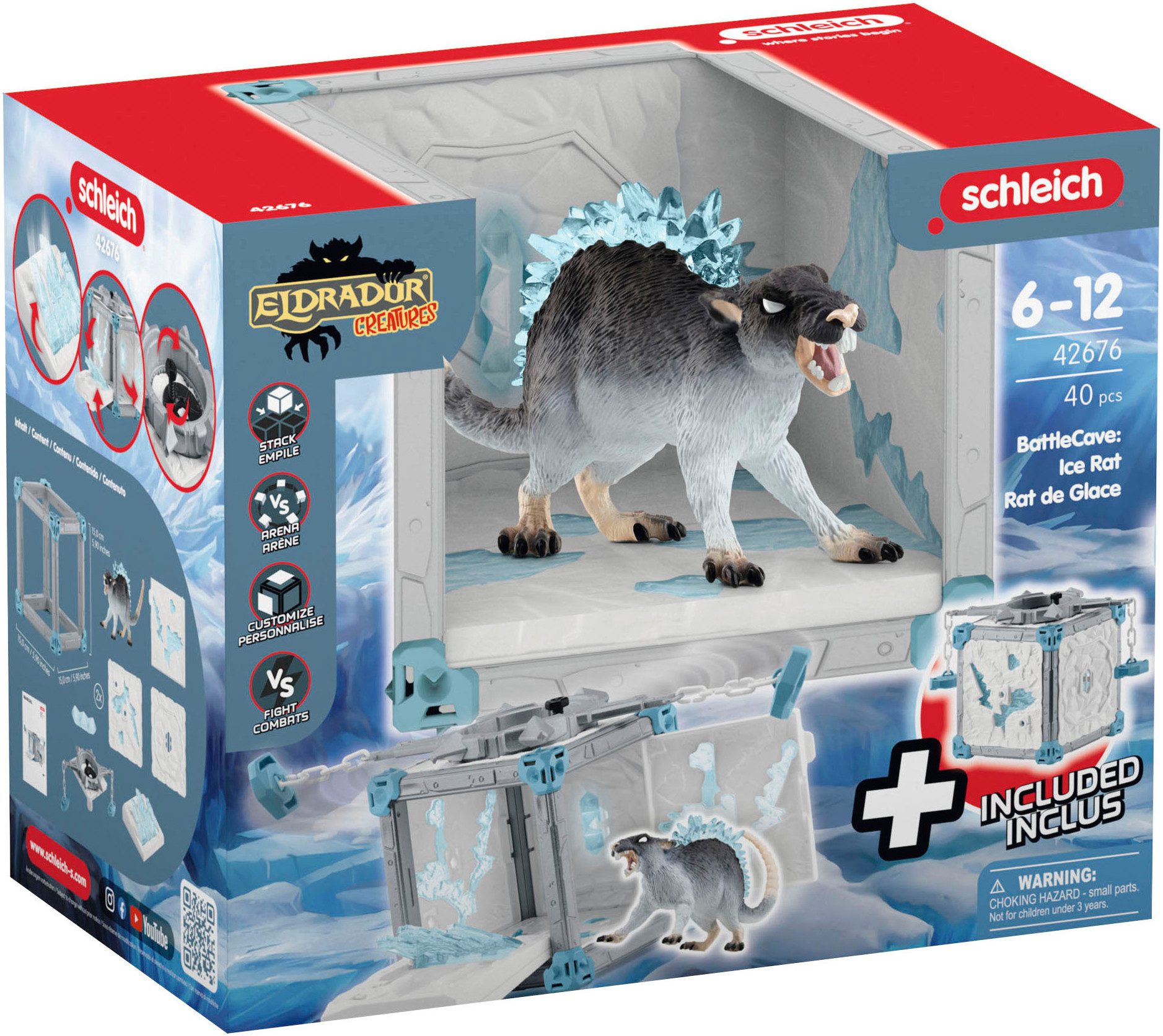 Schleich® Spielfigur ELDRADOR® CREATURES, BattleCave Eisratte (42676)