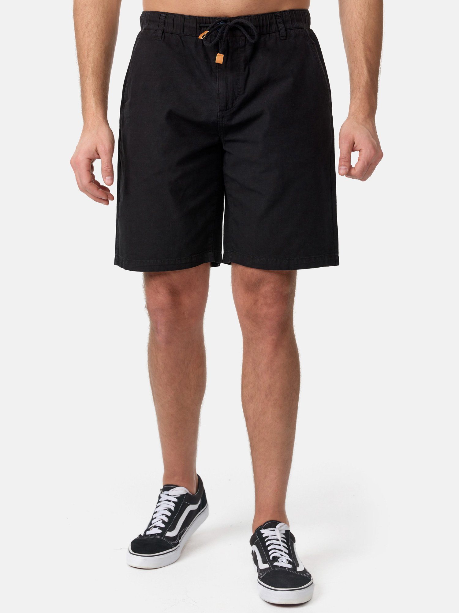 schwarz Hose in & A205 moderne Leinen-Optik zeitlose Shorts kurze Tazzio