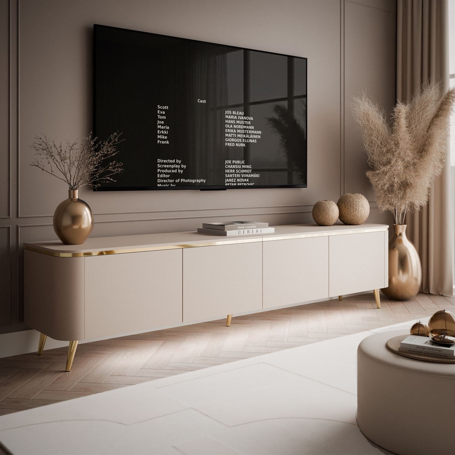 Lookway TV-Schrank AVELINE 200 cm mit LED-Beleuchtung