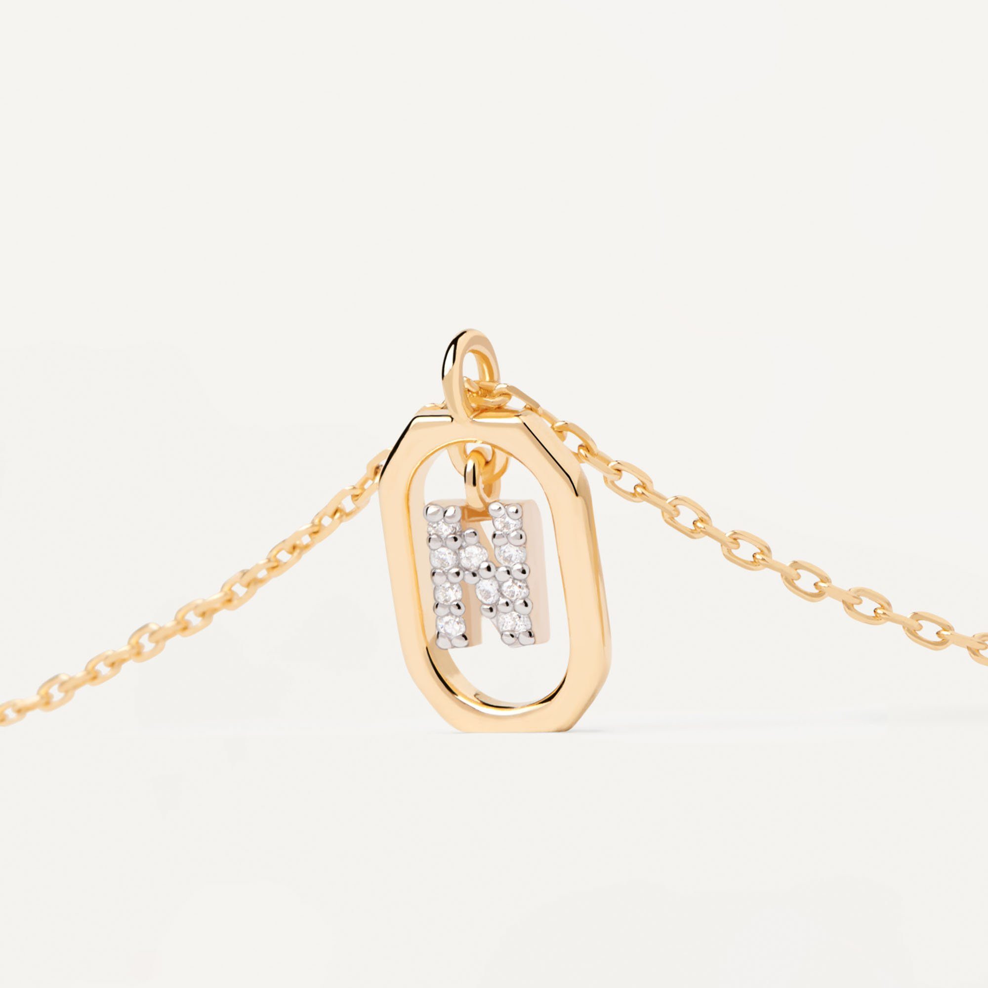 Halskette Anhänger Letters gold Buchstabe Kette mit Mini PDPAOLA Namenskette