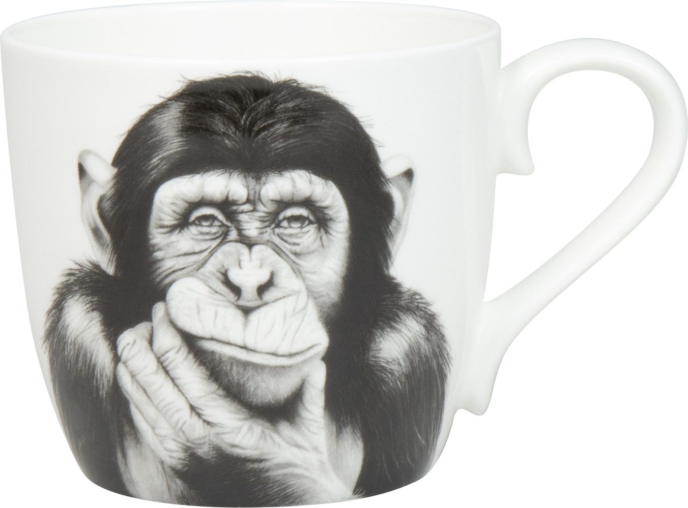 Könitz Tasse Amazing Animals Denkender Affe Henkelbecher Fine Bone China 0,4 L, 1-tlg.