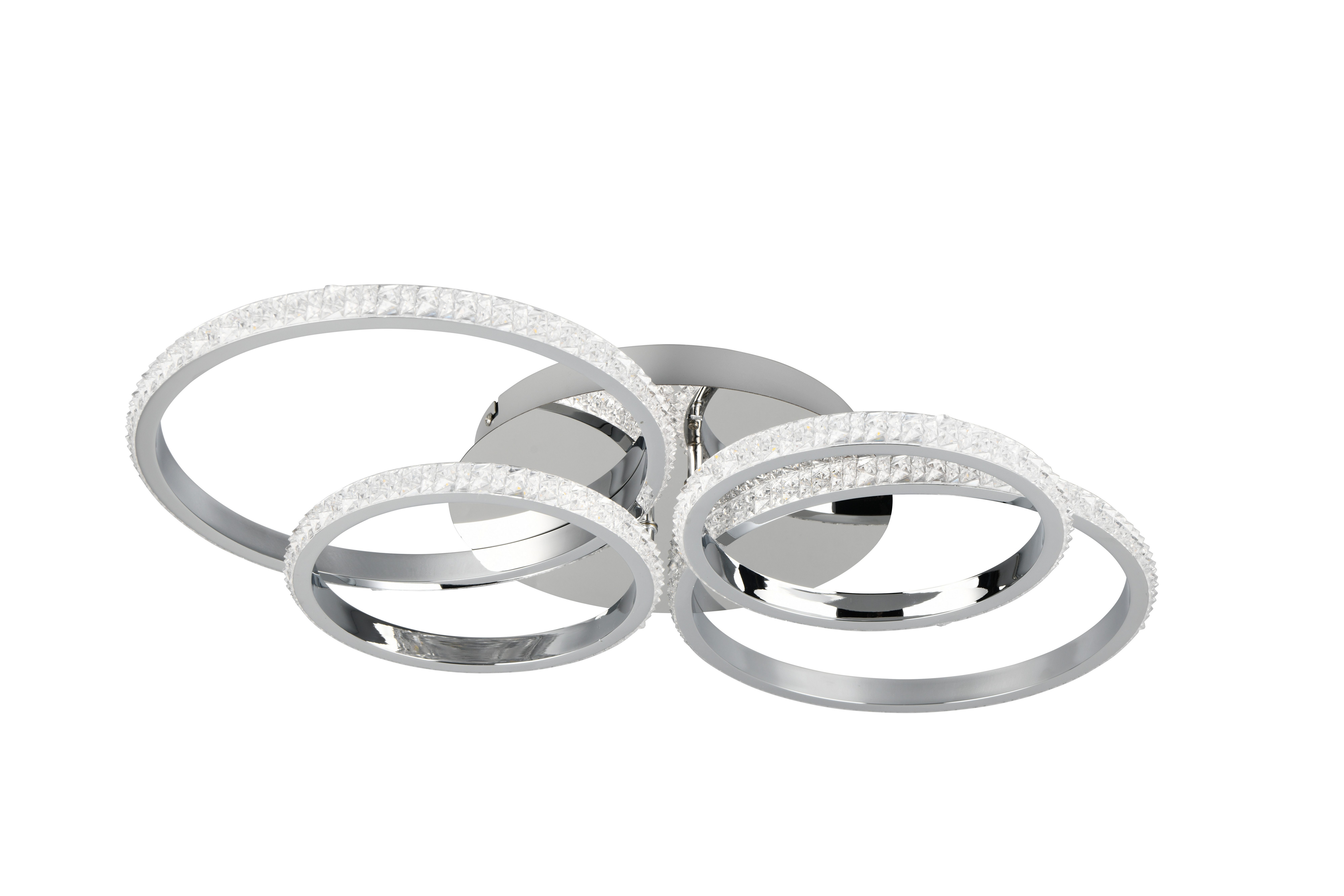 lightling LED Deckenleuchte Cristin, LED fest integriert, Tageslichtweiß, dimmbar mit Schalter, schwenkbar, IP20 Indoor, chrom