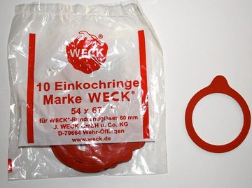 WECK Einkochring 54/67 10 Stück Gummis für Weckgläser Einkochgläser