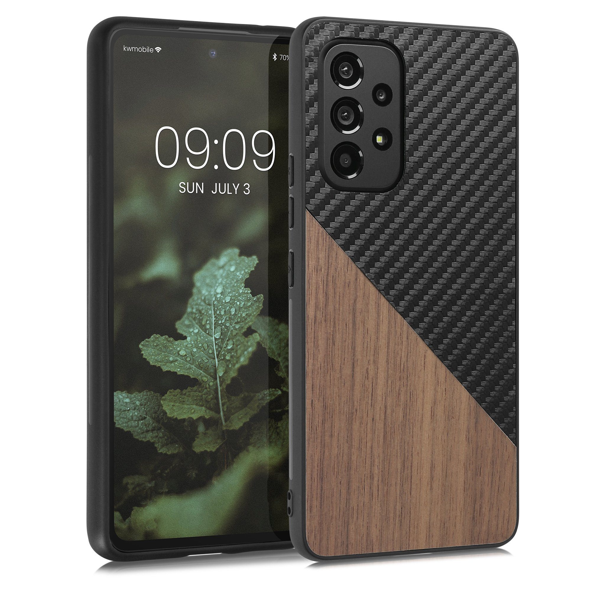 kwmobile Handyhülle Hülle für Samsung Galaxy A53 5G, Holz Handy Schutzcase - Handy Case Schutzhülle - Smartphone Cover