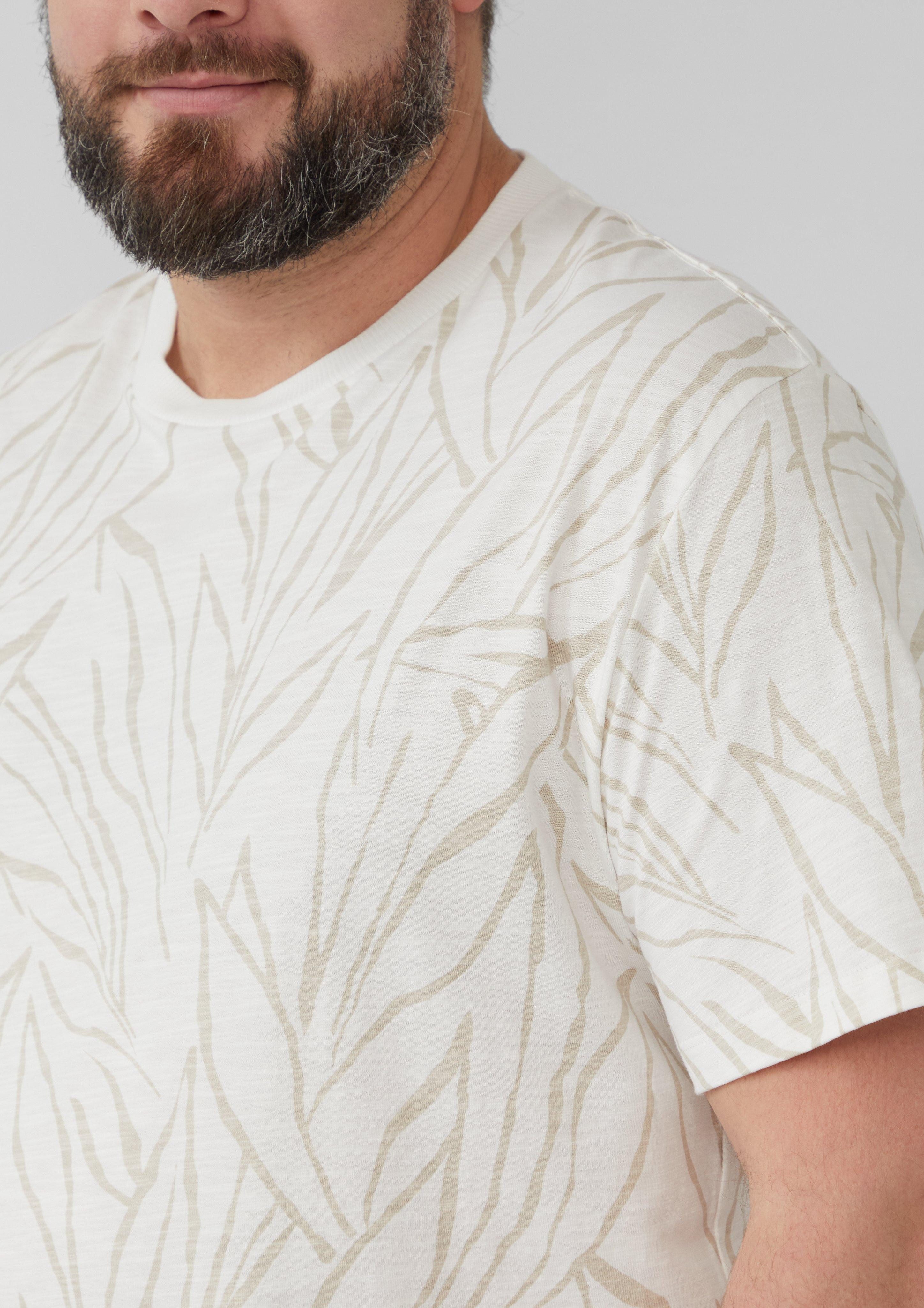 s.Oliver Kurzarmshirt Baumwoll-T-Shirt mit All-over-Print günstig online kaufen