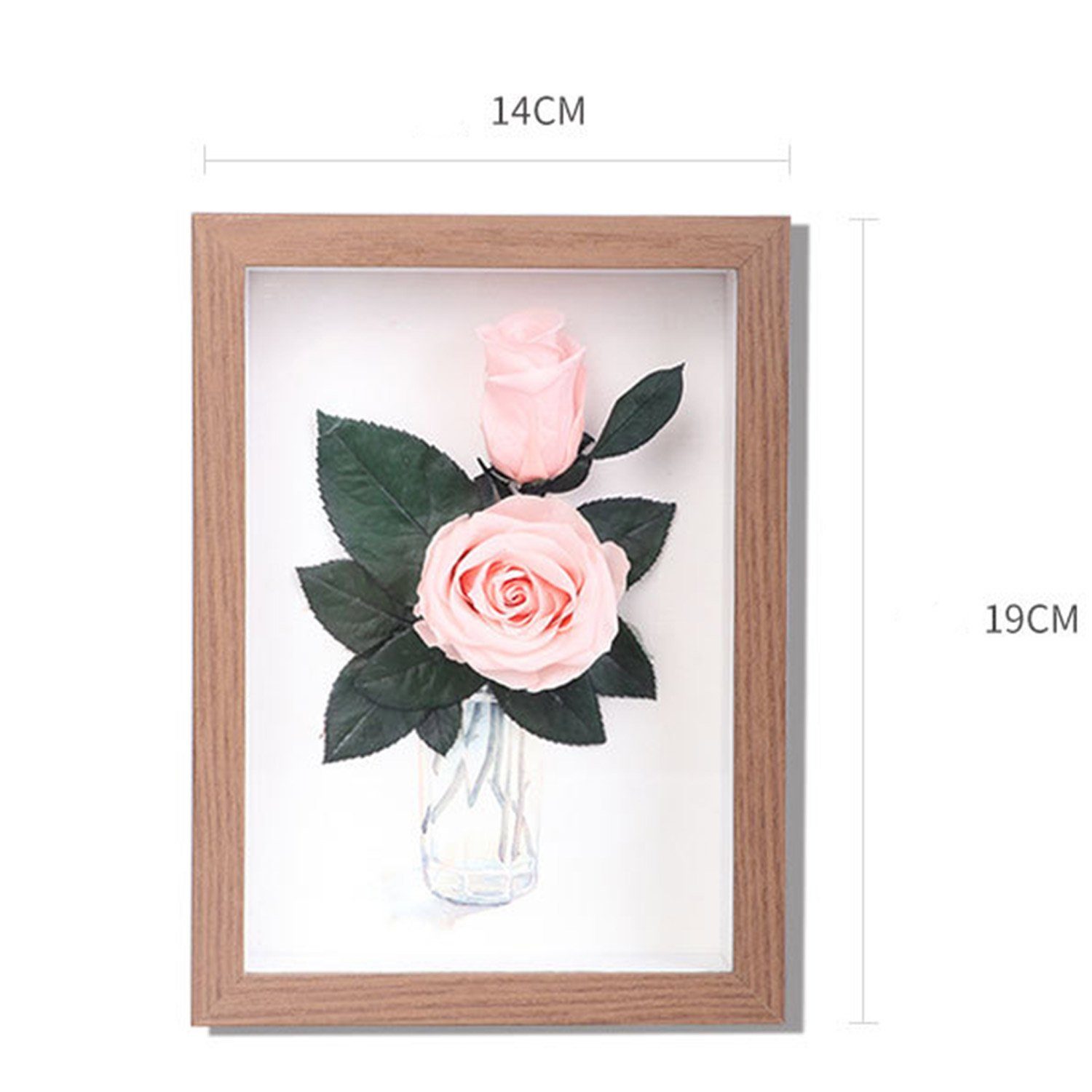 Rose, Ewige Quadratische handgemachte Austin MAGICSHE, Kunstblume Form zum Befüllen Rosa konservierte