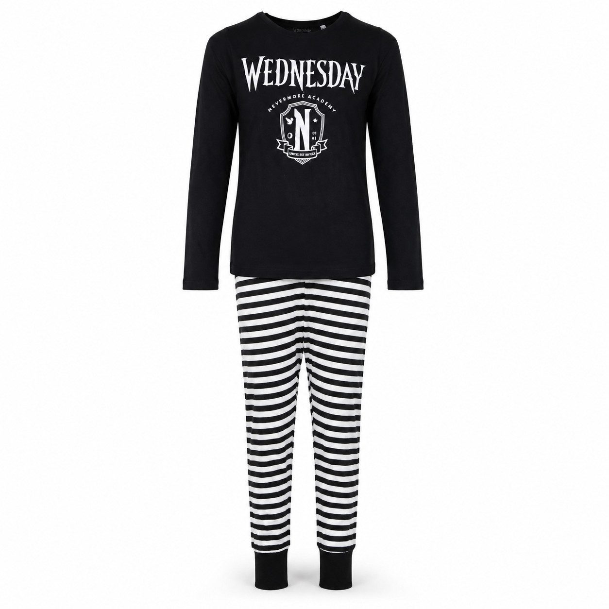 EplusM Schlafanzug Adams Wednesday Mädchen langarm Pyjama Gr. 134 bis 164, 100% Baumwolle