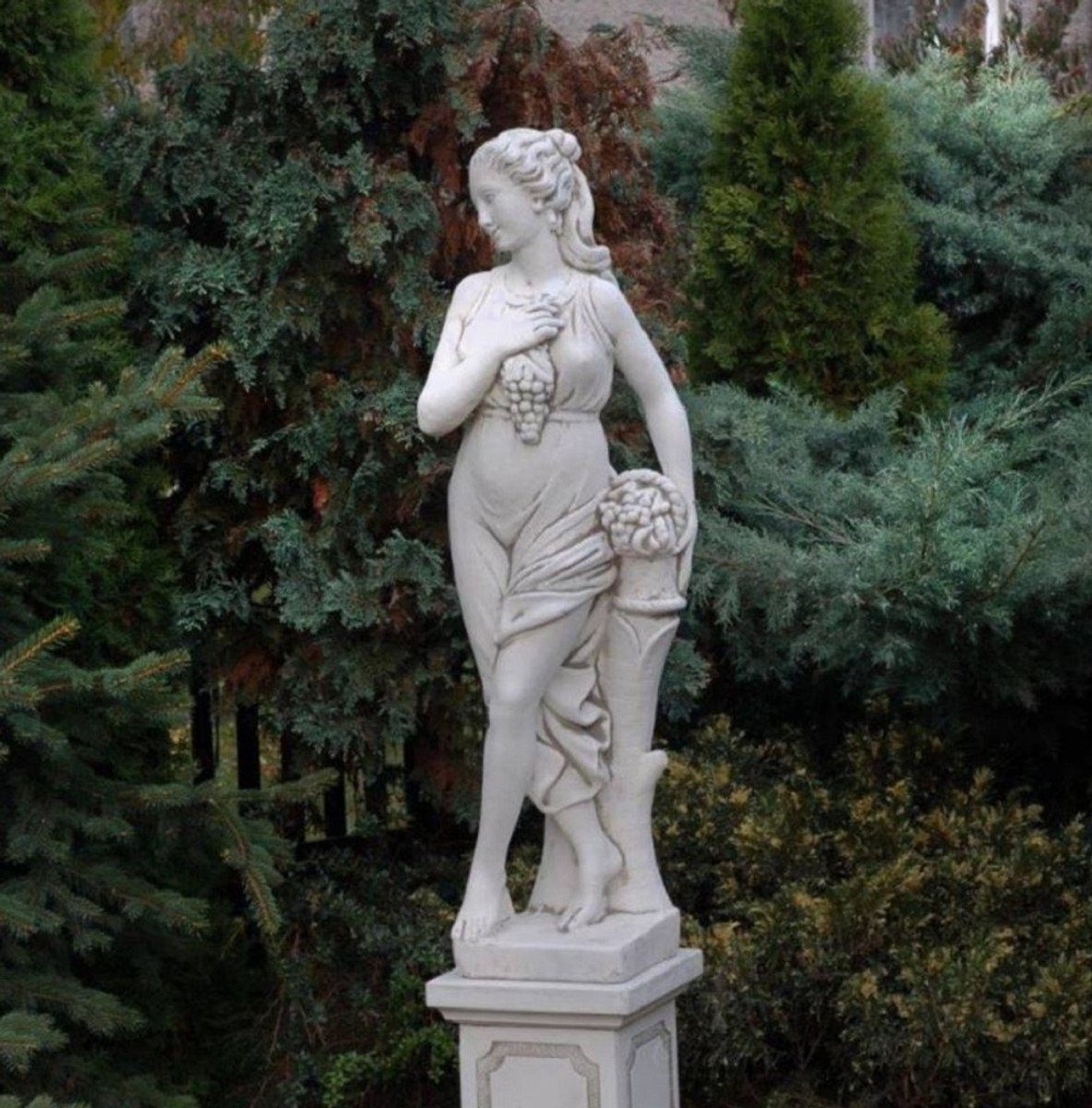 Casa Jugendstil Frau Deko Accessoires H. Deko - Skulptur Grau cm Elegante Padrino x Barock & 30 Jugendstil Garten Garten 44 Skulptur Garten - Deko Stein Figur x 140