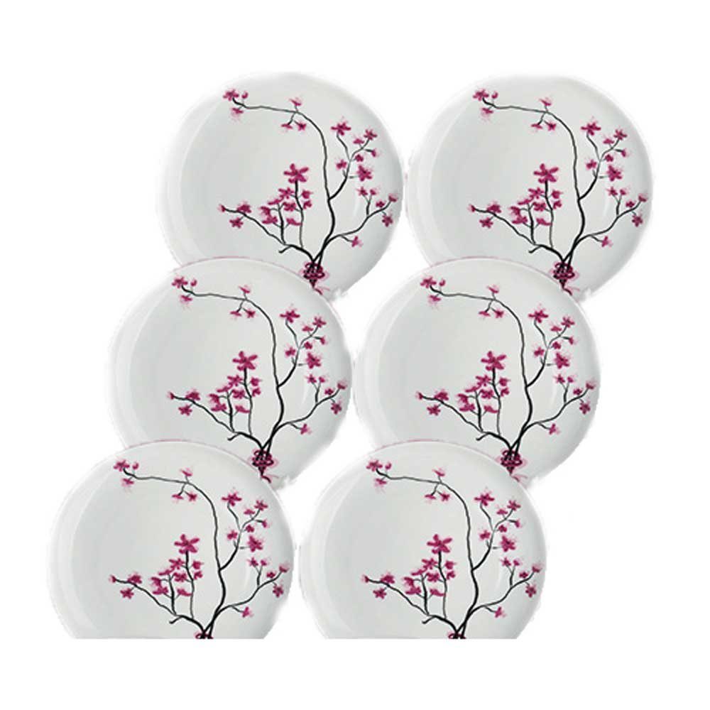 TeaLogic Teller-Set Cherry Blossom 6 Teller 19 cm, Porzellan