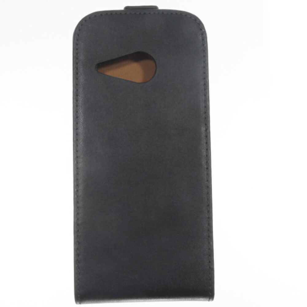 Handytasche Slim Leder Flip Handyhülle für HTC M8 Mini Schwarz (Flip Cover)