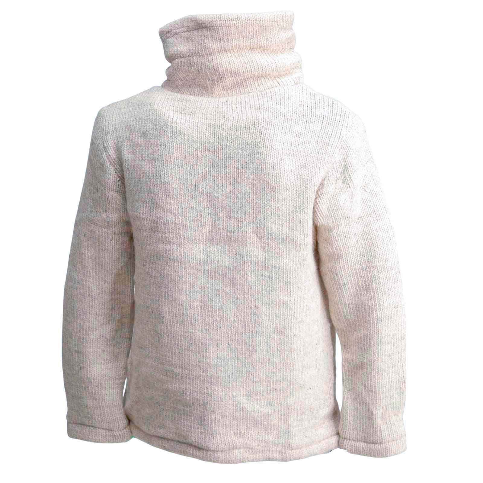 KUNST UND MAGIE Strickjacke Klassische Strickjacke Wolle Winter Jacke mit Hochkragen Fleecefutter