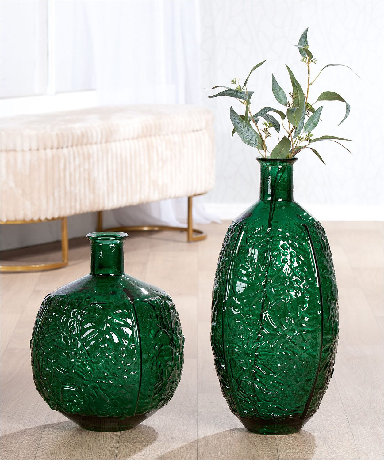GILDE Bodenvase Bodenvase rund Dschungel