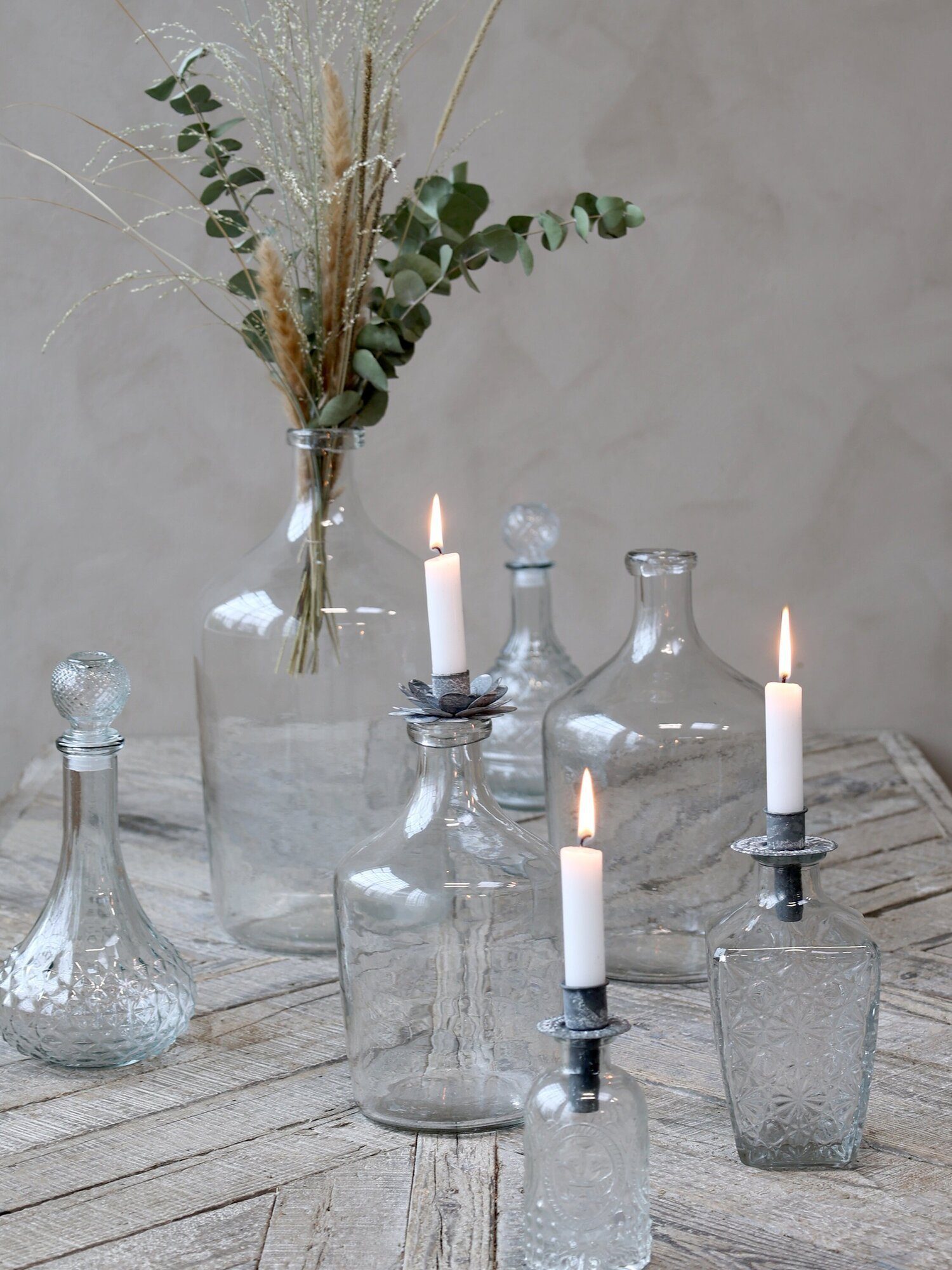 Flaschenaufsatz Rand dekorativem zink Antique antik Kerzenhalter Chic