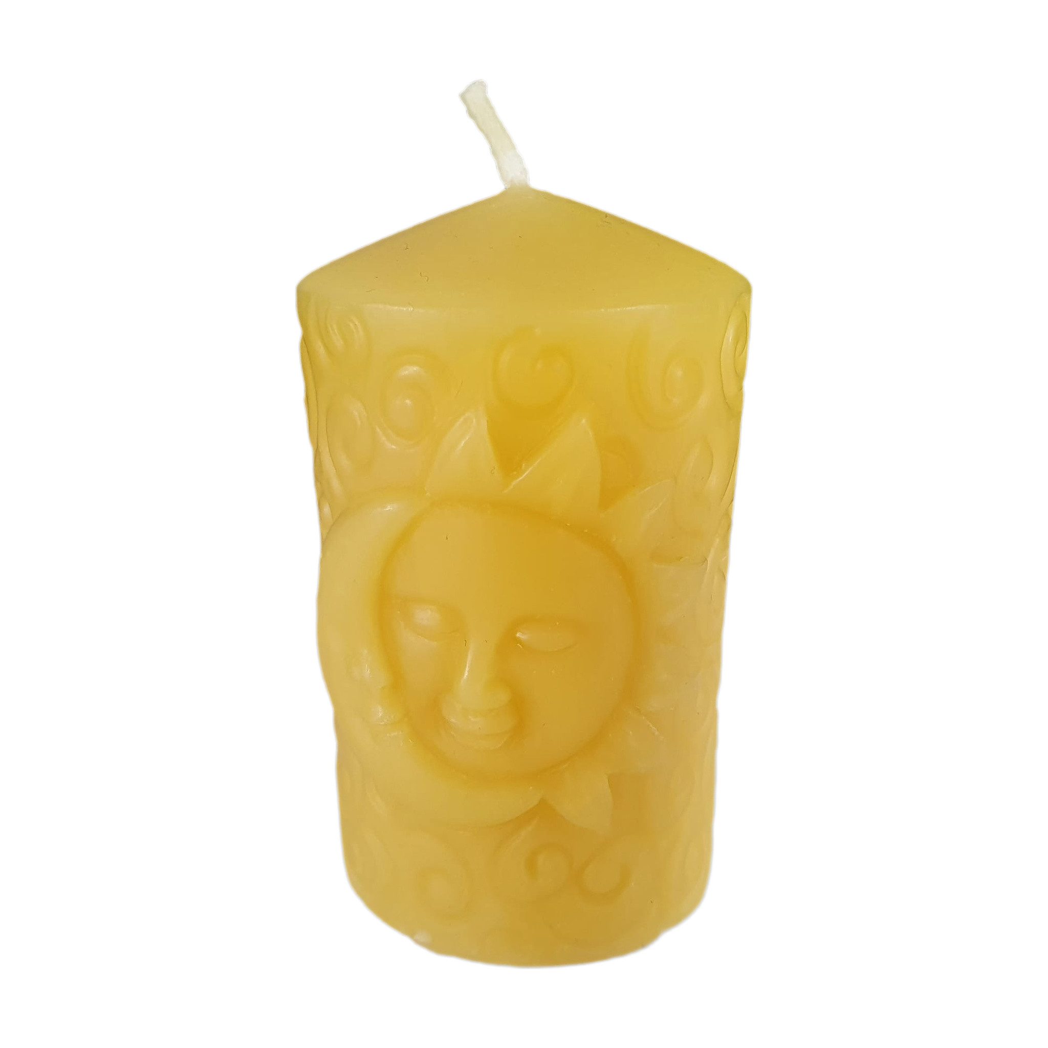Aspinaworld Bienenwachskerze Sonne Mond Kerze 7 cm natur – mit Spiralen (1-tlg)