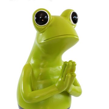 colourliving Tierfigur Frosch Dekofigur lustiger Badefrosch 30 cm grün Gartenfigur Frosch, handbemalt, lustiges Erscheinungsbild, 4 Filzplättchen