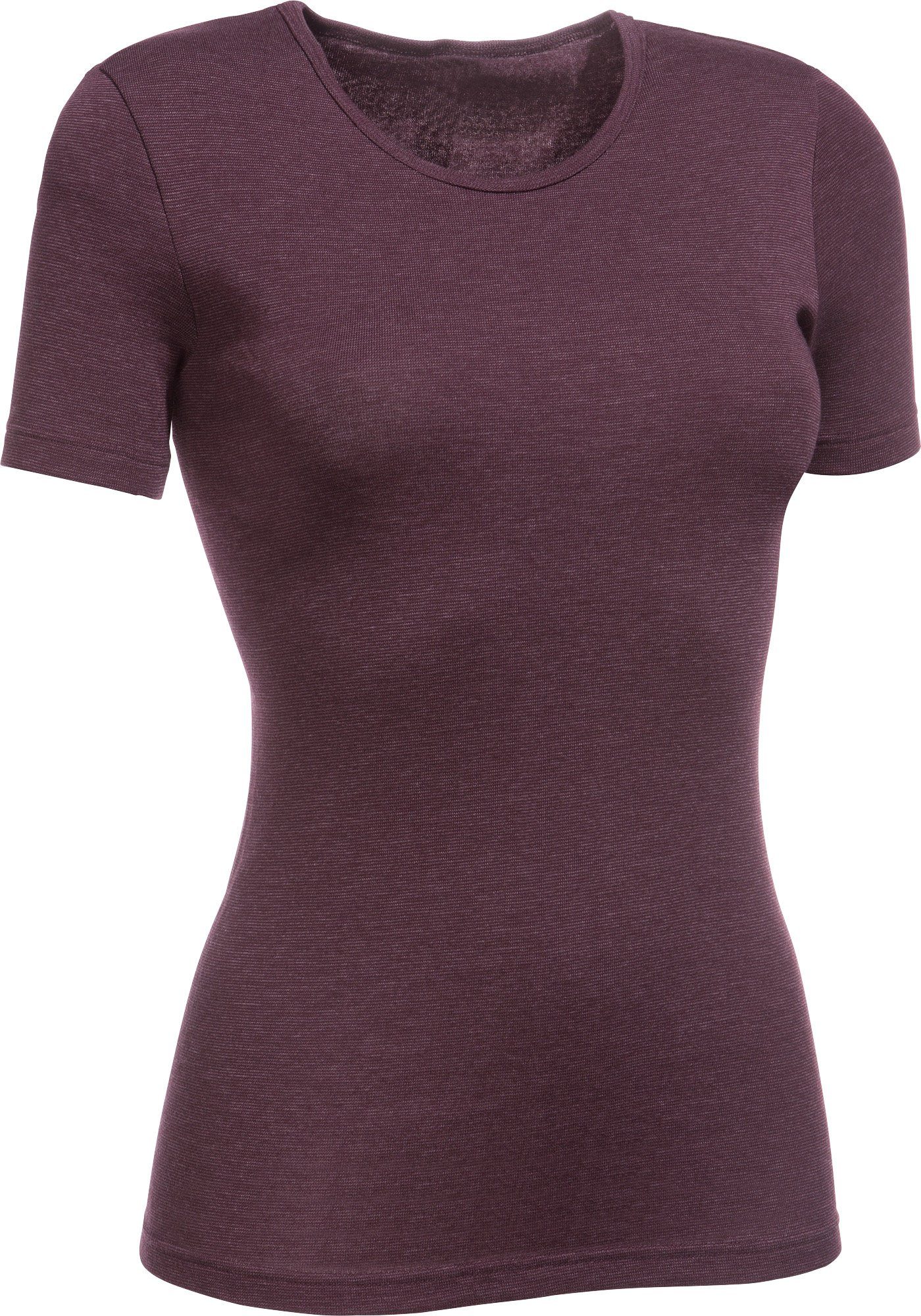 conta T-Shirt Damen-Thermo-Unterhemd, 1/2-Arm Feinripp Streifen burgund
