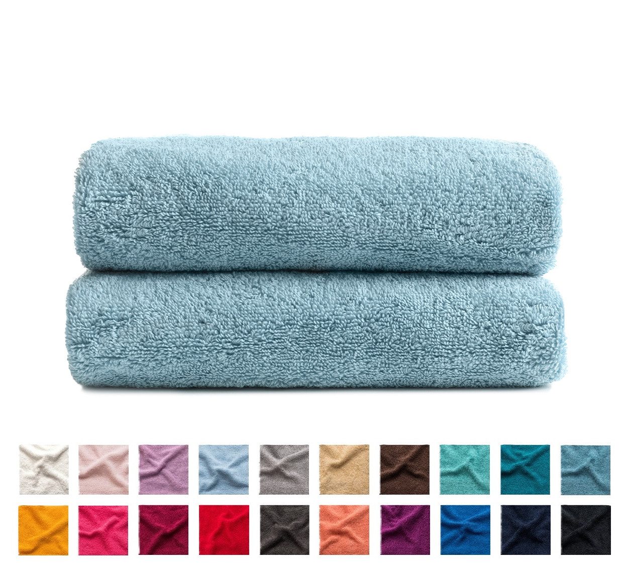 MatratzenL.A.B® Handtuch Set 500 g/m² Blauer Schwan®, 100% Baumwolle (2er Set: Duschtücher 70x140 cm, 2-St)