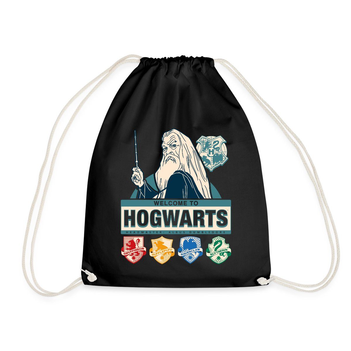Spreadshirt Turnbeutel Harry Potter Dumbledore Willkommen In Hogwarts Turnbeutel (1-tlg)