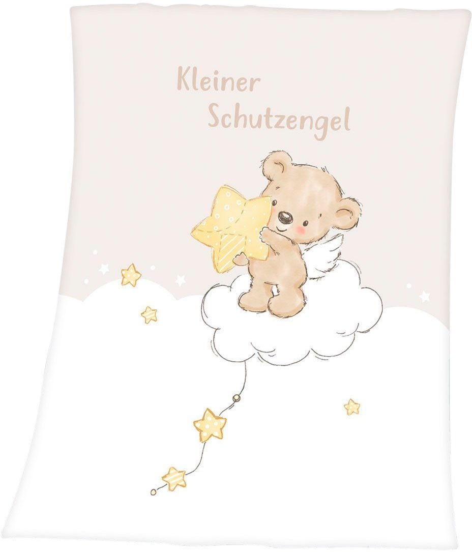 Direktshop echt! Babydecke Kleiner Schutzengel, Baby Motiv liebevolles Best