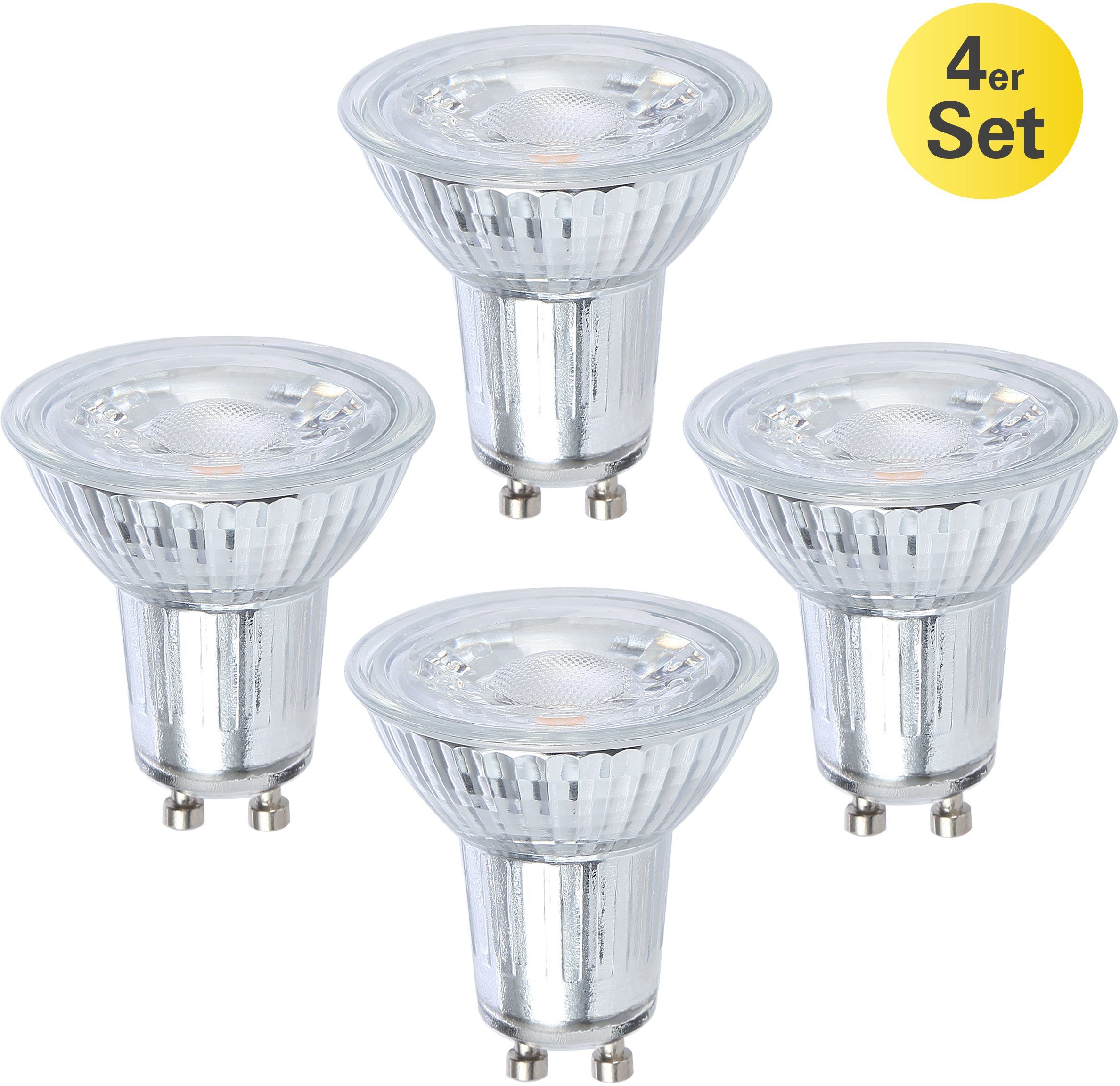 näve LED-Leuchtmittel, GU10, Warmweiß, LED 4er Set GU10 total 7W Leuchtmittel